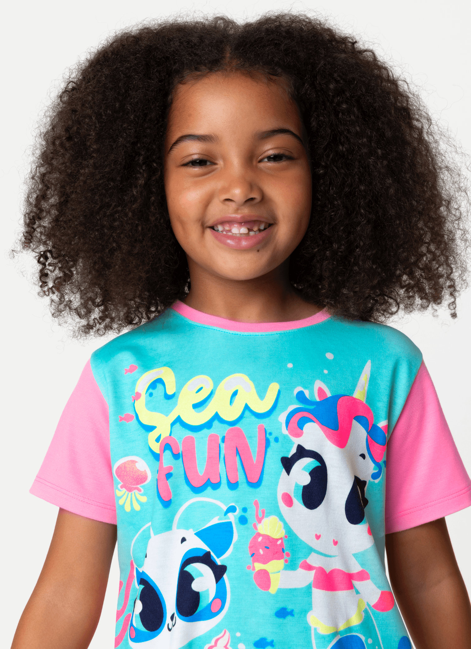 Pijama-Manga-Curta-Viscolycra-Menina-Multibichos-Sereia