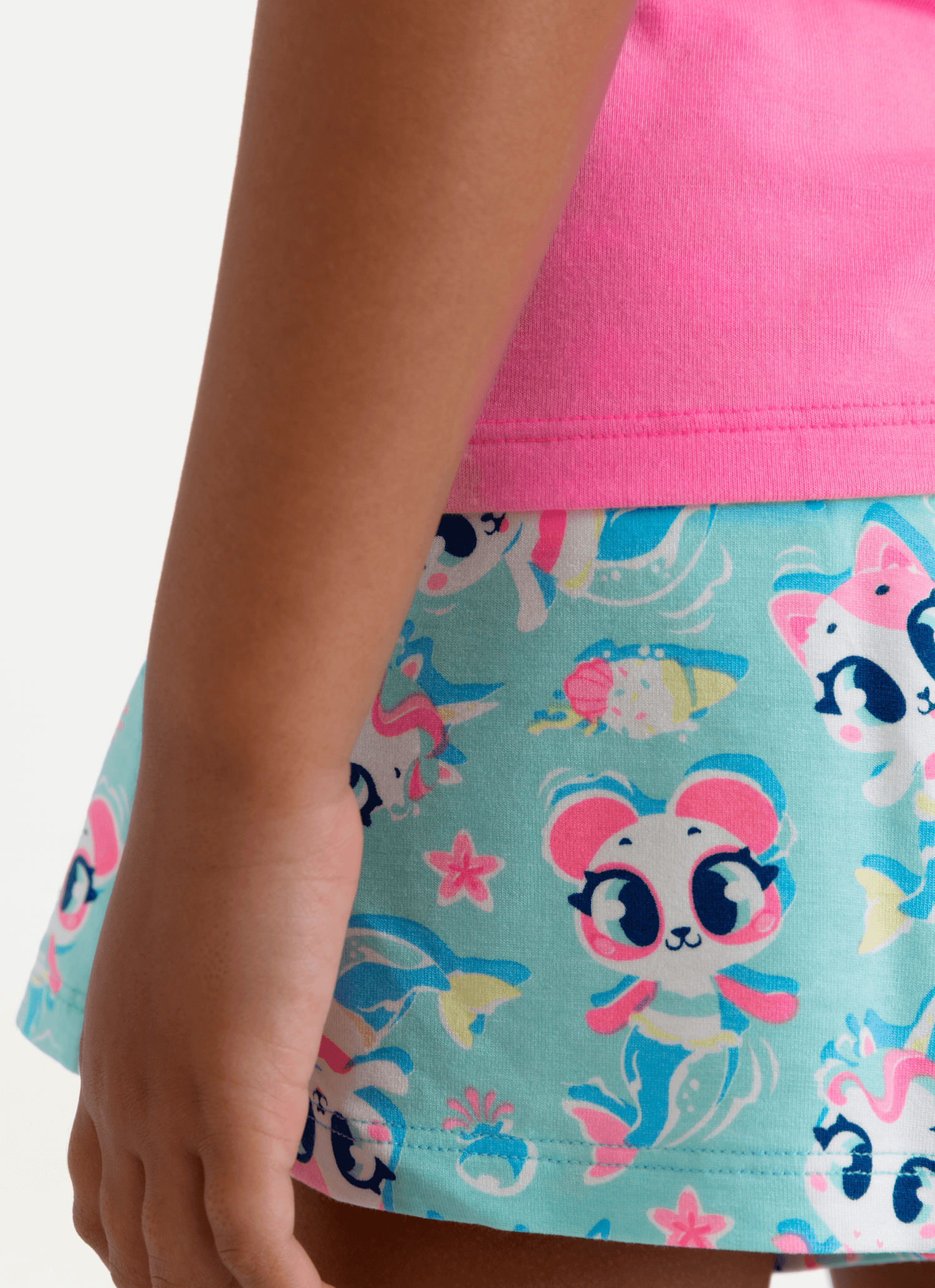 Pijama-Manga-Curta-Viscolycra-Menina-Multibichos-Sereia