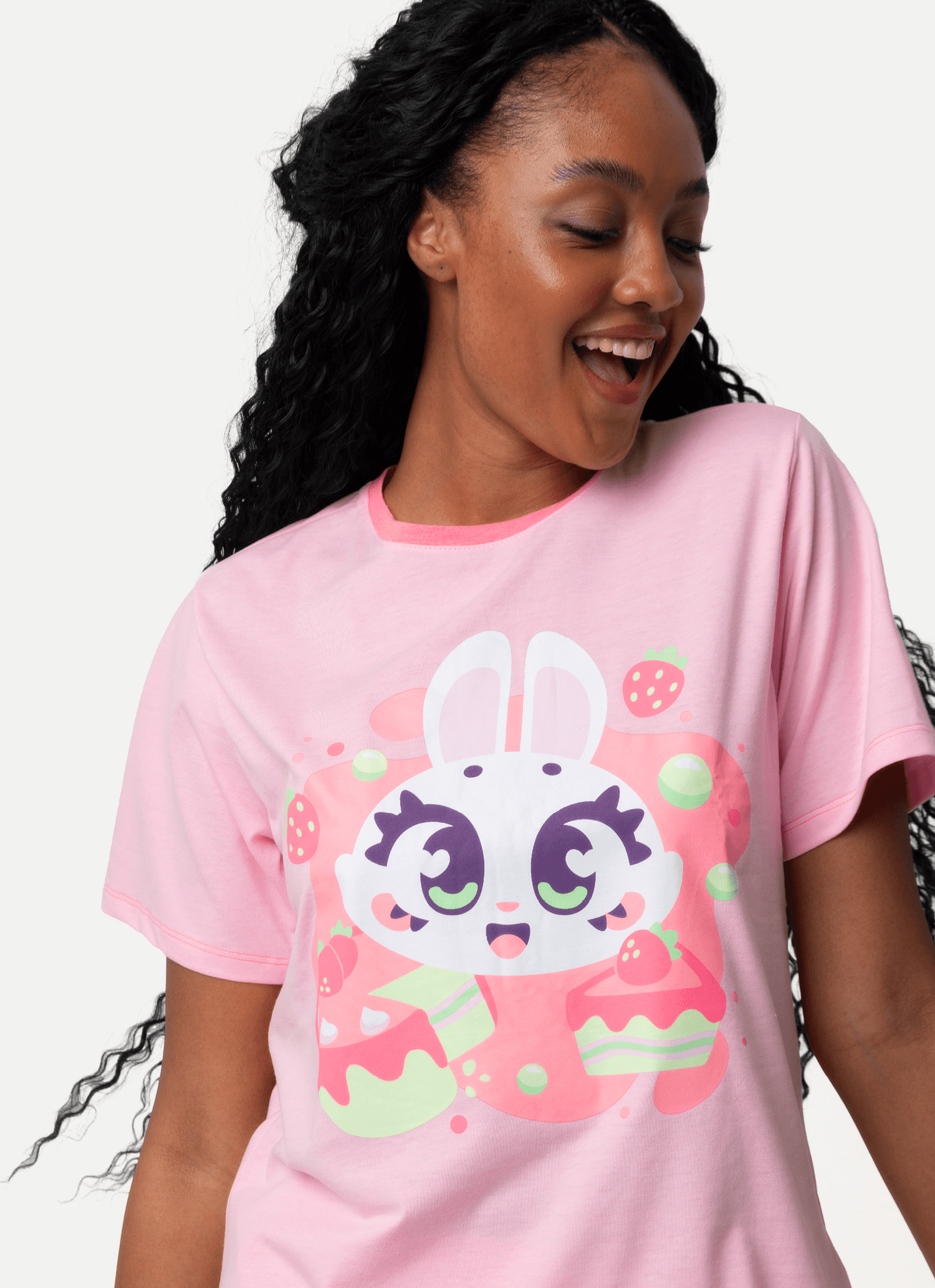 Pijama-Manga-Curta-Algodao-Feminino-Coelha-Romantica