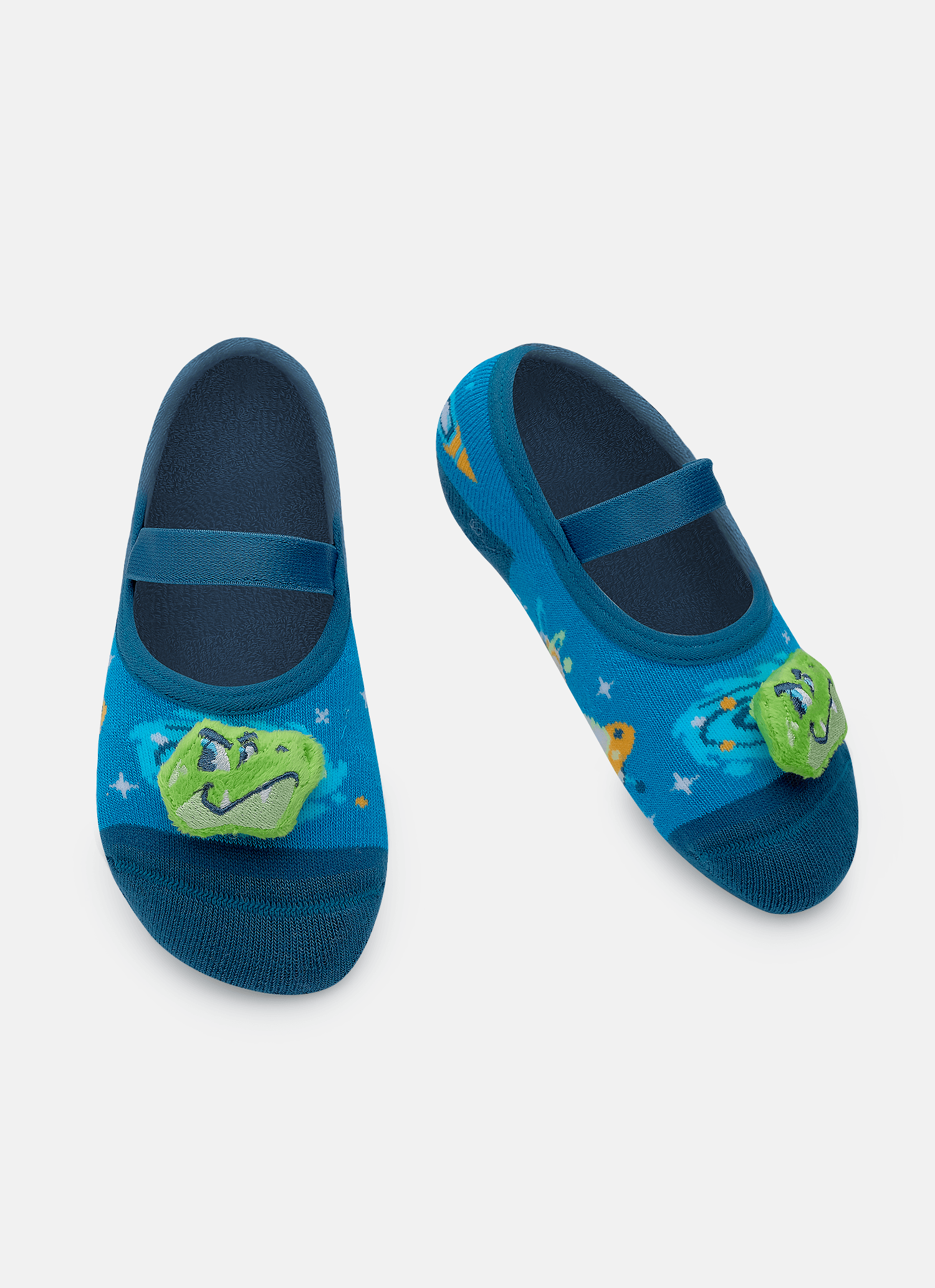 Meia-Sapatilha-Antiderrapante-Com-Aplique-De-Led-Menino-Dino-Astronauta