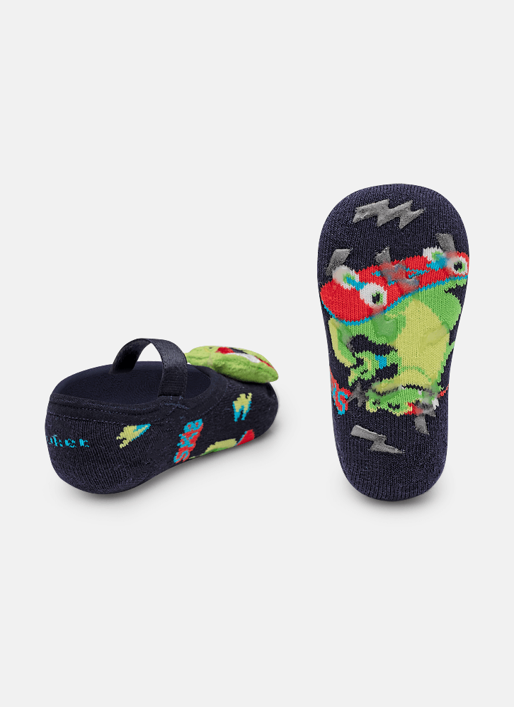 Meia-Sapatilha-Antiderrapante-Com-Aplique-De-Led-Bebe-Menino-Dinossauro-Skate
