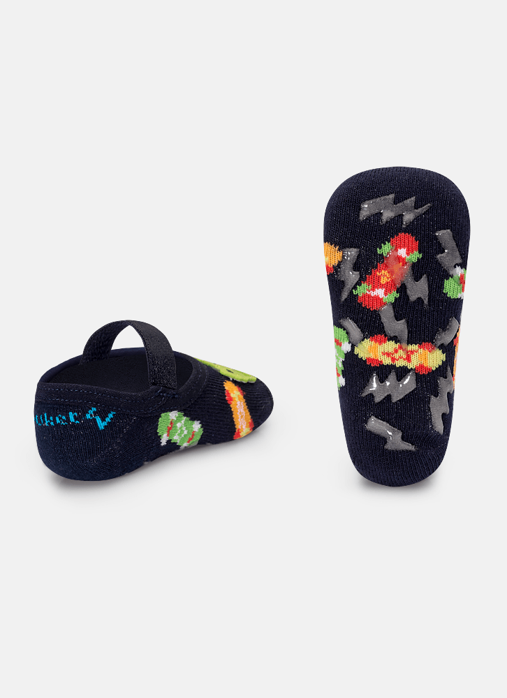 Meia-Sapatilha-Antiderrapante-Bebe-Menino-Dinossauro-Skate