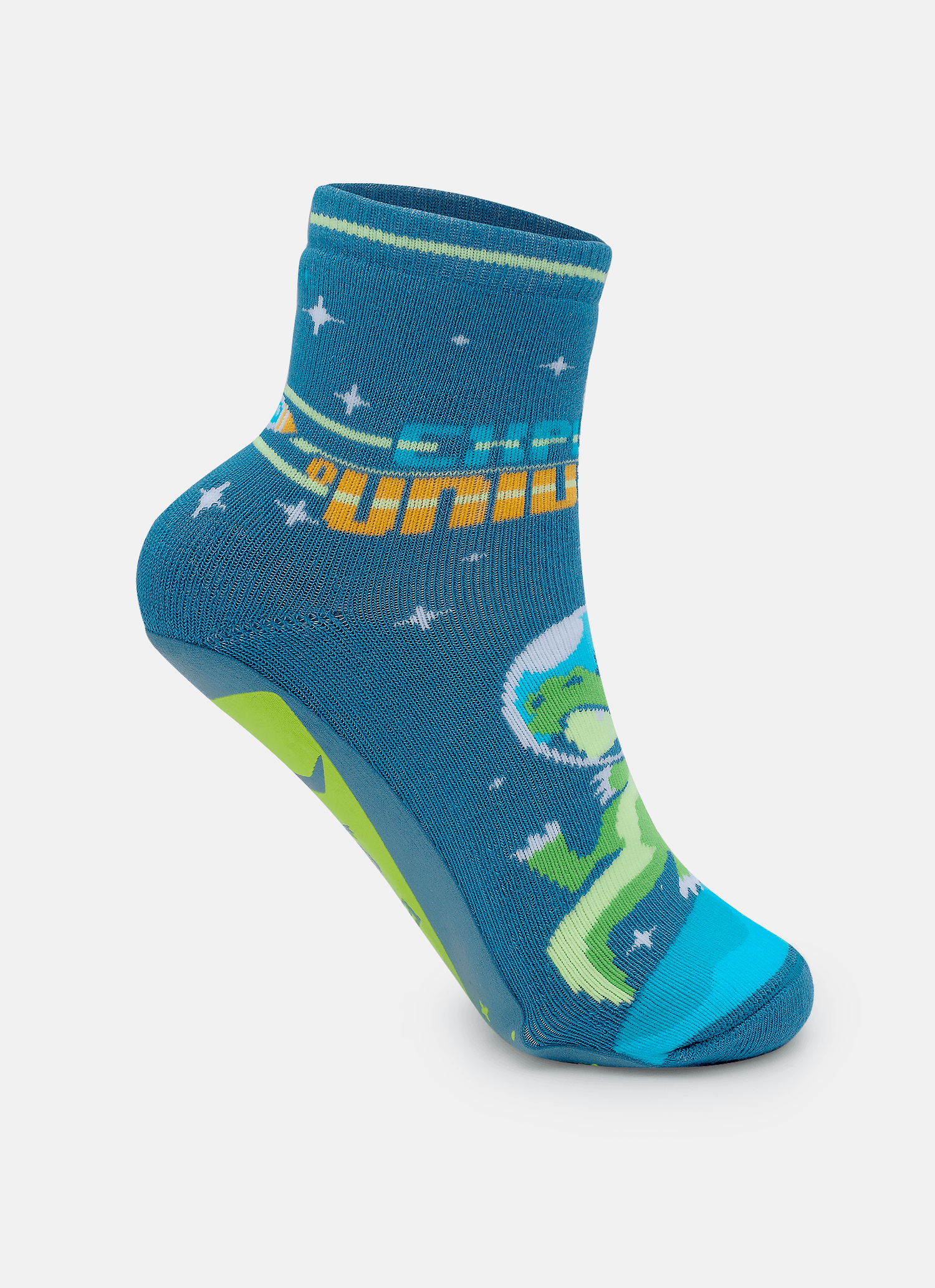 Meia-Cano-Medio-Com-Sola-Emborrachada-Menino-Dino-Astronauta