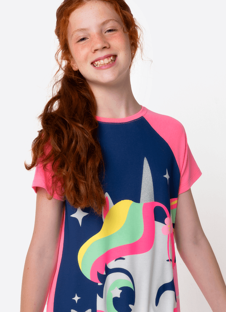 Camisola-Manga-Curta-Viscolycra-Menina-Teen-Unicornio-Encantada