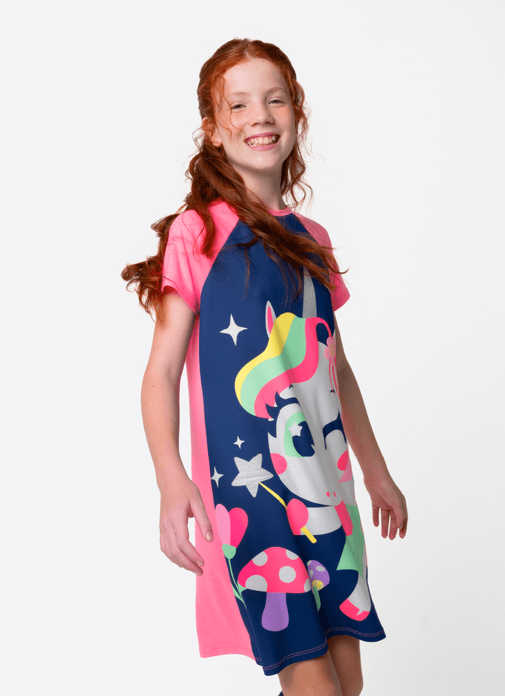 Camisola-Manga-Curta-Viscolycra-Menina-Teen-Unicornio-Encantada