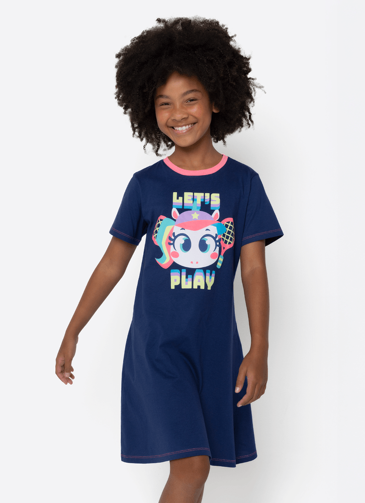 Camisola-Manga-Curta-Algodao-Menina-Teen-Unicornio-Tenis