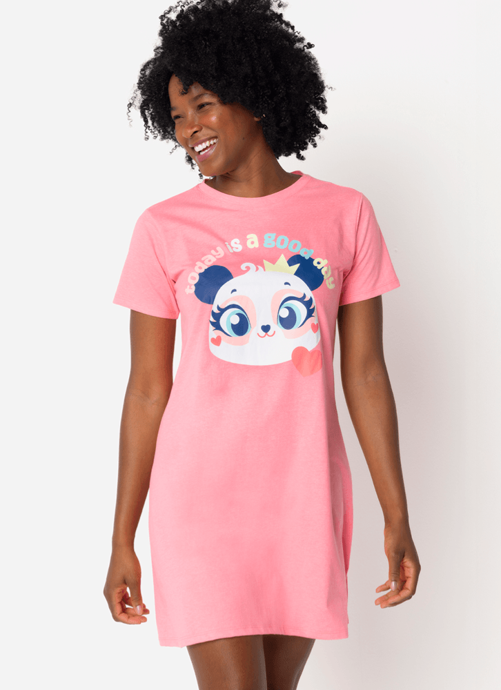 Camisola-Manga-Curta-Algodao-Feminina-Panda-Romantico