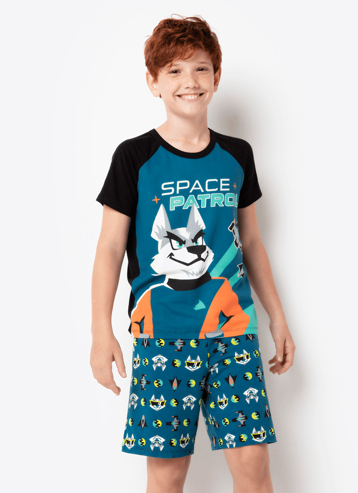 Pijama-Manga-Curta-Viscolycra-Menino-Lobo-Space
