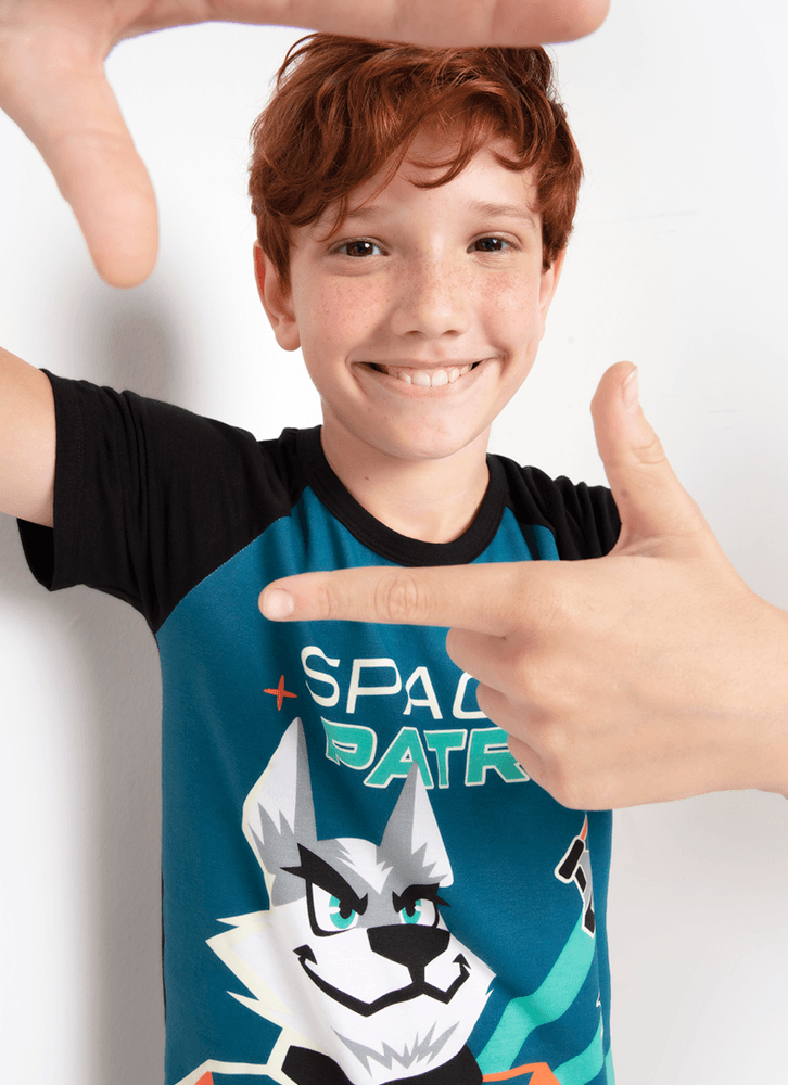 Pijama-Manga-Curta-Viscolycra-Menino-Lobo-Space