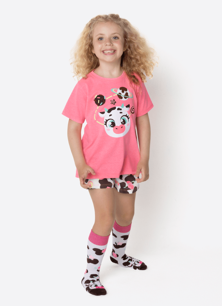 Pijama-Manga-Curta-Algodao-Menina-Vaca-Chocolate