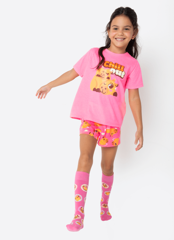 Pijama-Manga-Curta-Algodao-Menina-Capivara-Vibes