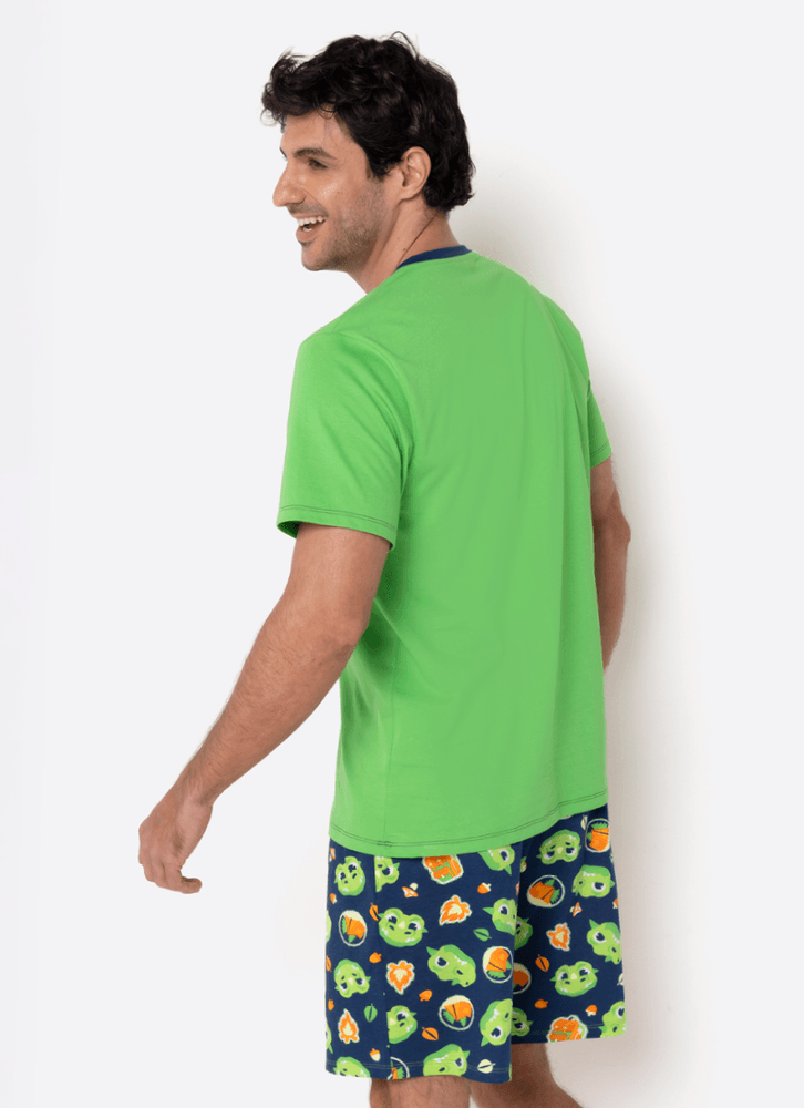 Pijama-Manga-Curta-Algodao-Masculino-Dragao-Camping
