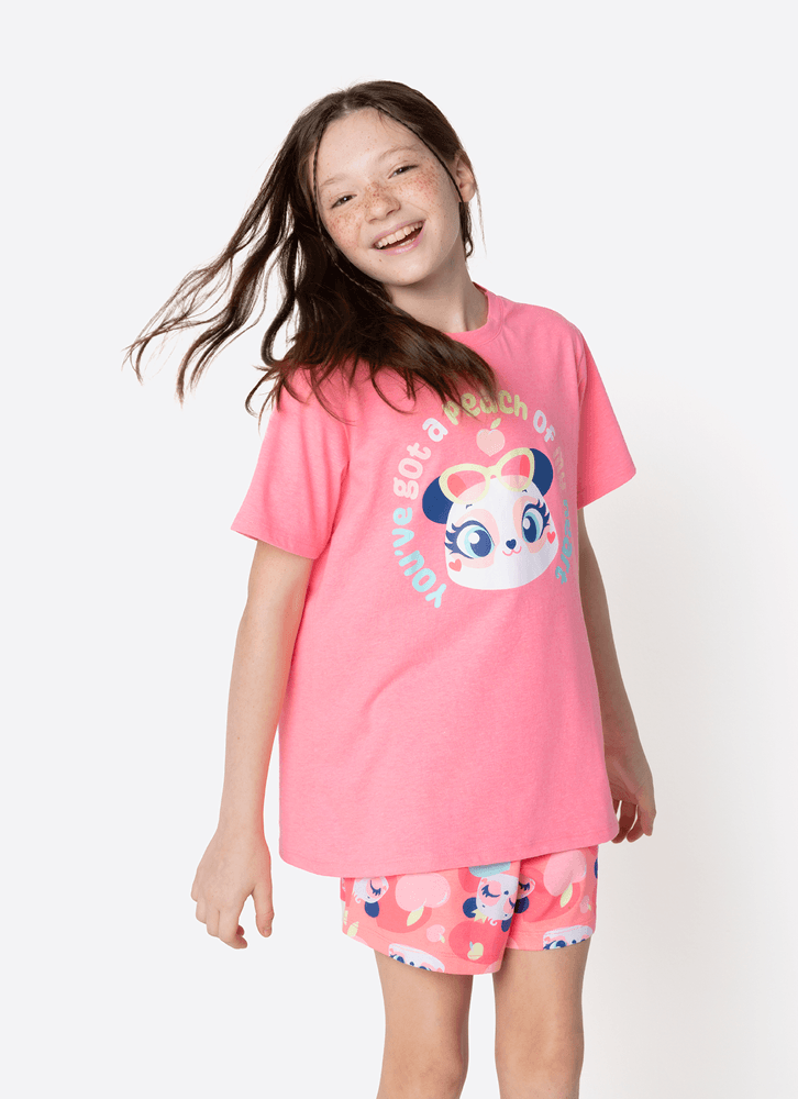 Pijama-Manga-Curta-Algodao-Menina-Teen-Panda-Romantico