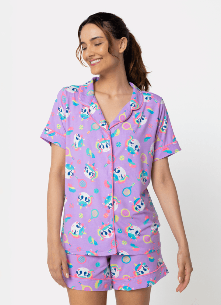 Pijama-Manga-Curta-Viscolycra-Feminino-Unicornio-Tenis