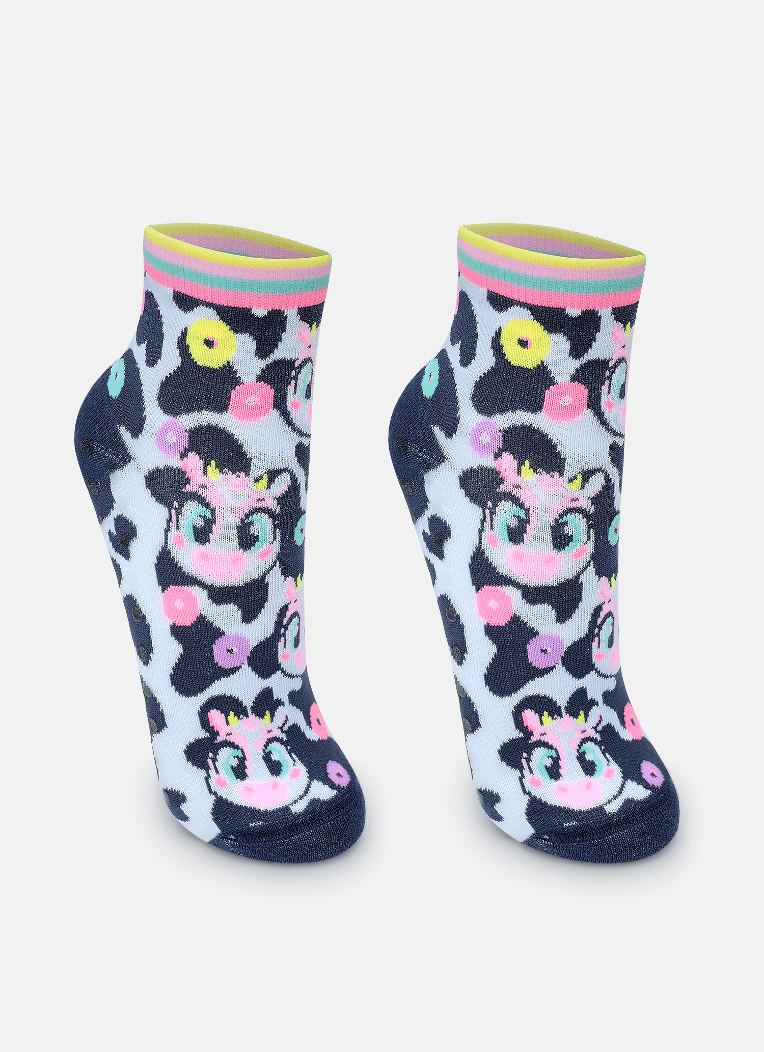 Meia-Cano-Curto-Feminina-Vaca-Cereal
