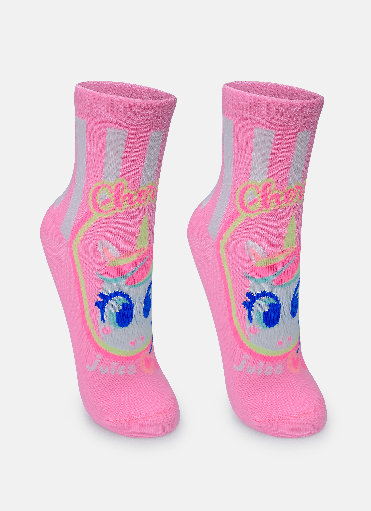 Meia-Soquete-Feminina-Unicornio-Frutas