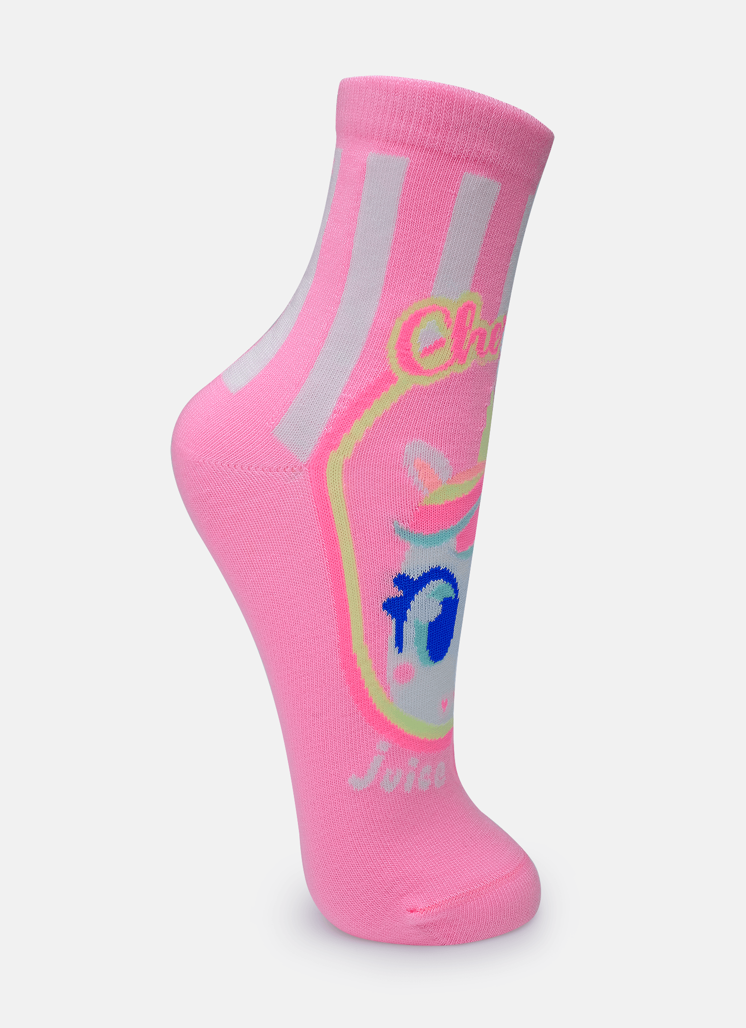 Meia-Soquete-Feminina-Unicornio-Frutas