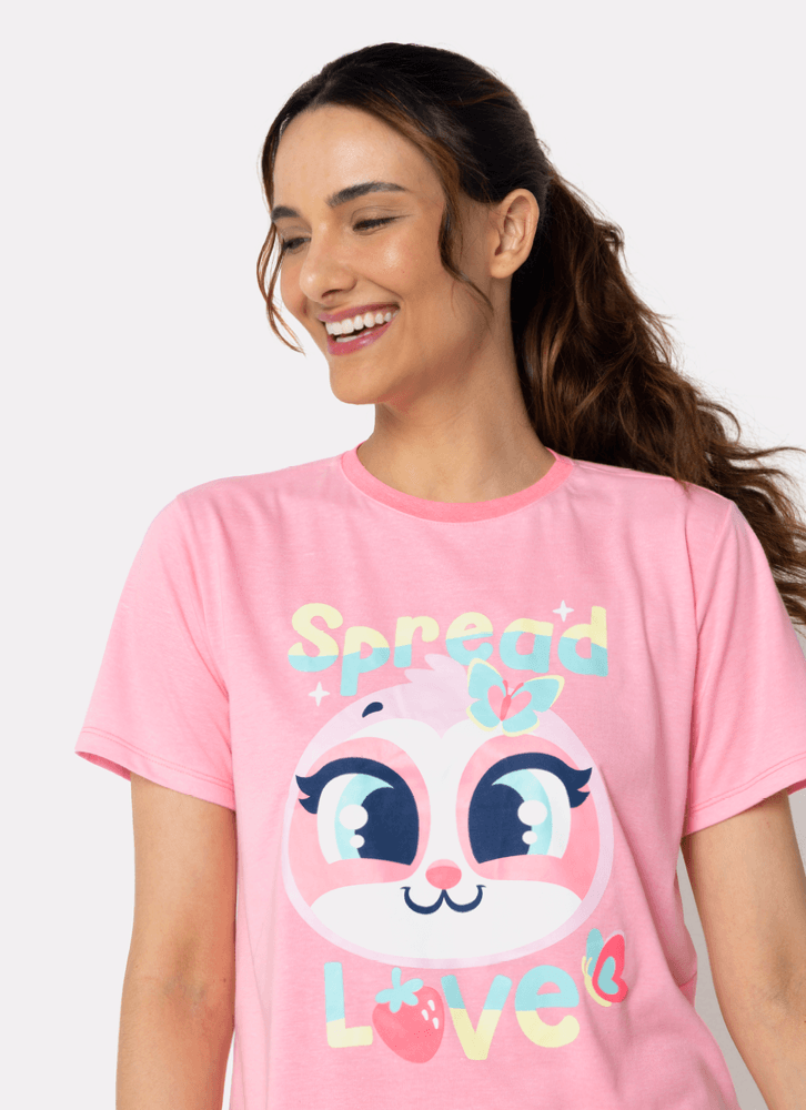Pijama-Manga-Curta-Algodao-Feminino-Preguica-Picnic