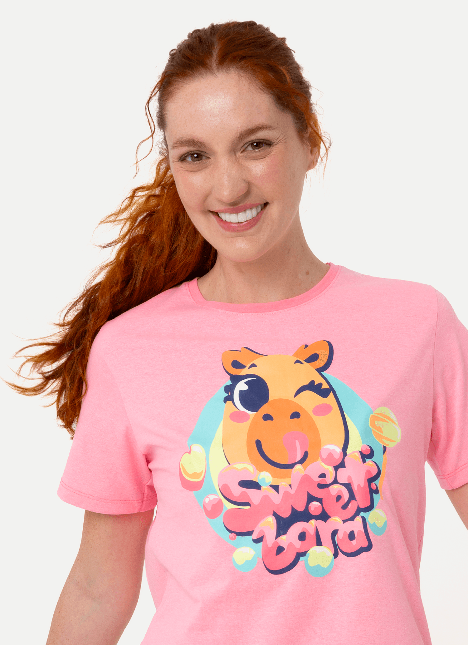 Pijama-Manga-Curta-Algodao-Feminino-Capy-Chiclete