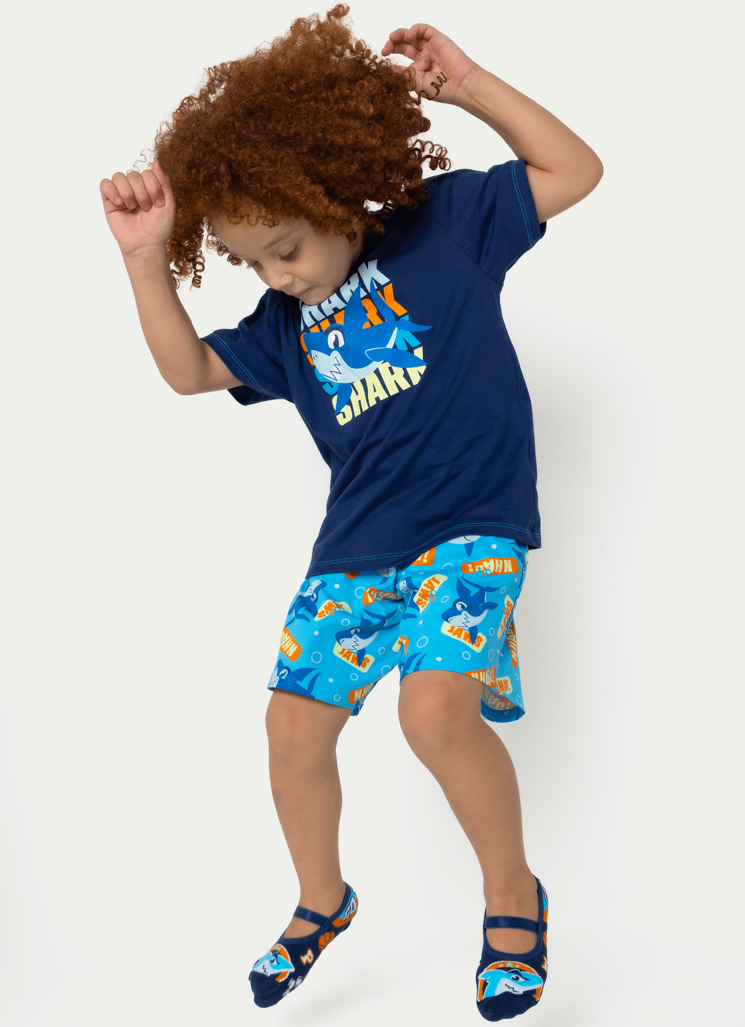 Pijama-Manga-Curta-Algodao-Menino-Tubarao