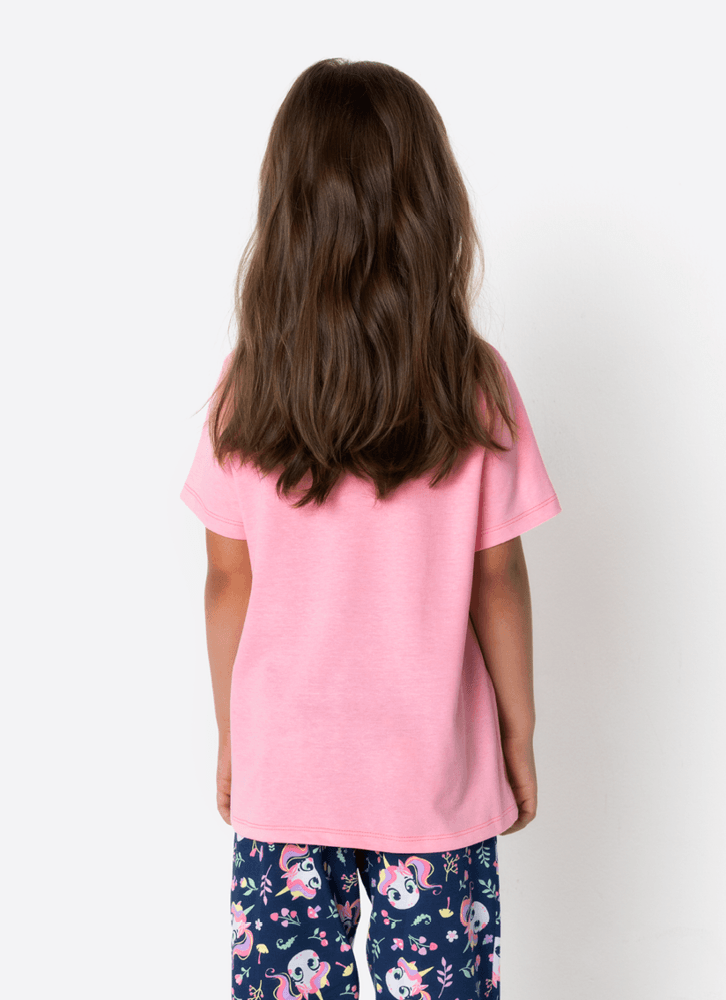 Pijama-Manga-Curta-Algodao-Menina-Unicornio-Encantada