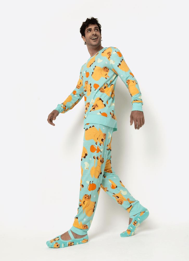 Pijama-Manga-Longa-Moletinho-Adulto-Unissex-Capivara-Vibes