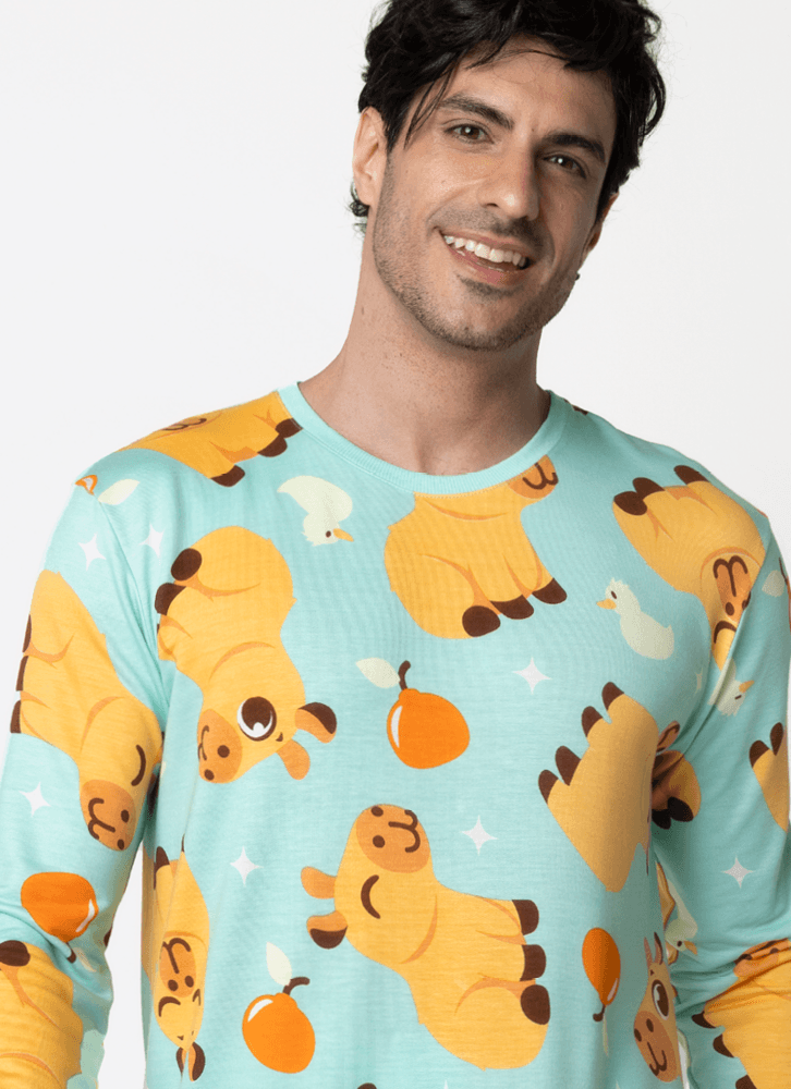 Pijama-Manga-Longa-Moletinho-Adulto-Unissex-Capivara-Vibes