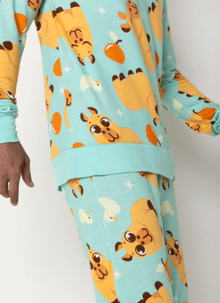 Pijama-Manga-Longa-Moletinho-Adulto-Unissex-Capivara-Vibes
