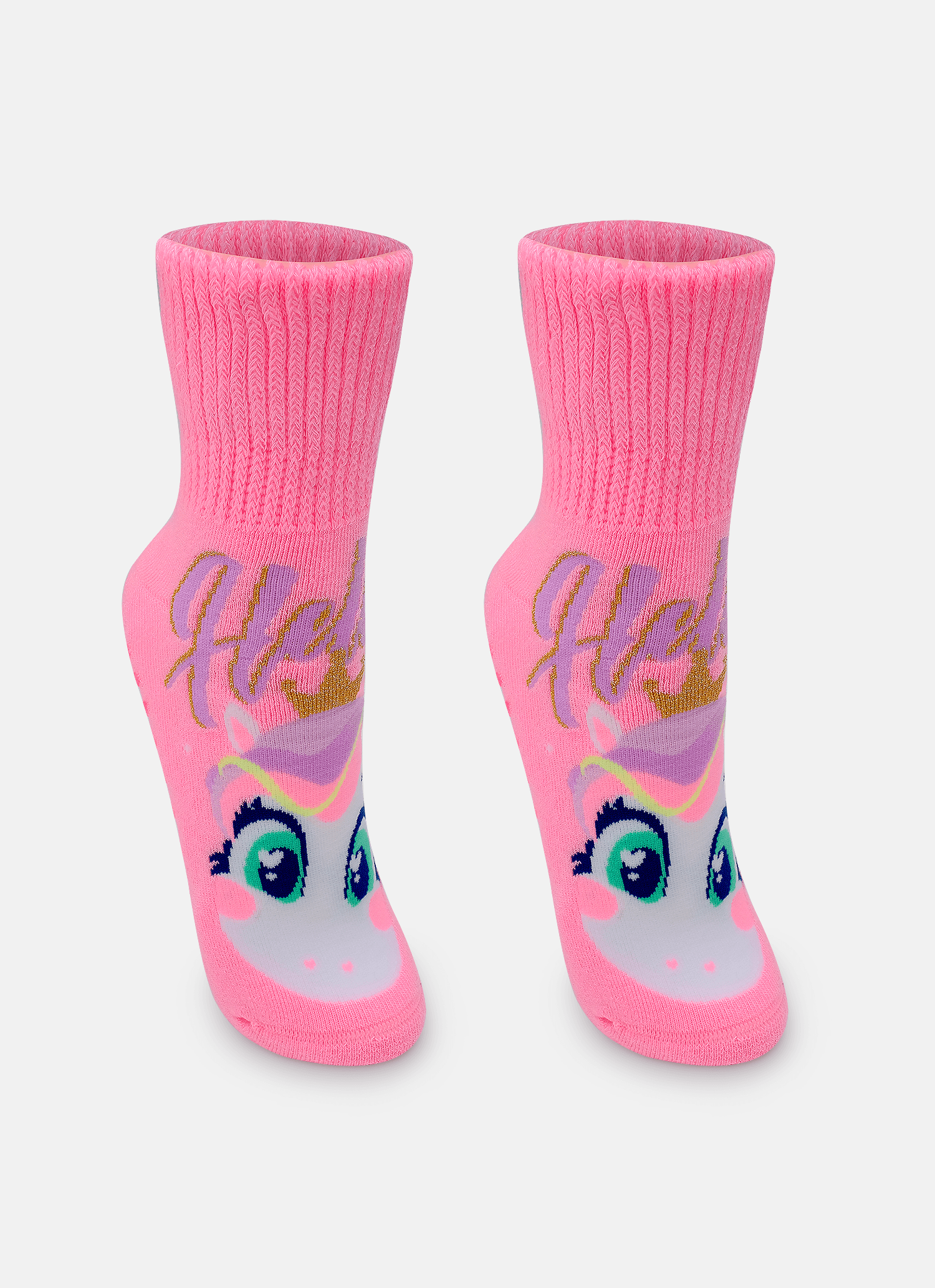 Meia-Botinha-Antiderrapante-Feminino-Unicornio-Diamante