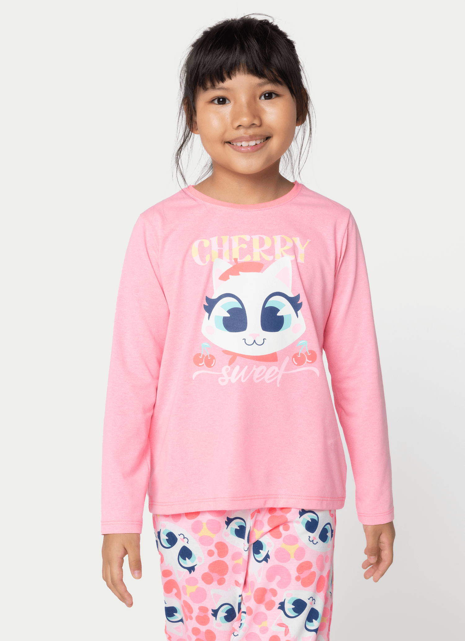 Pijama-Manga-Longa-Algodao-Menina-Gata-Cereja