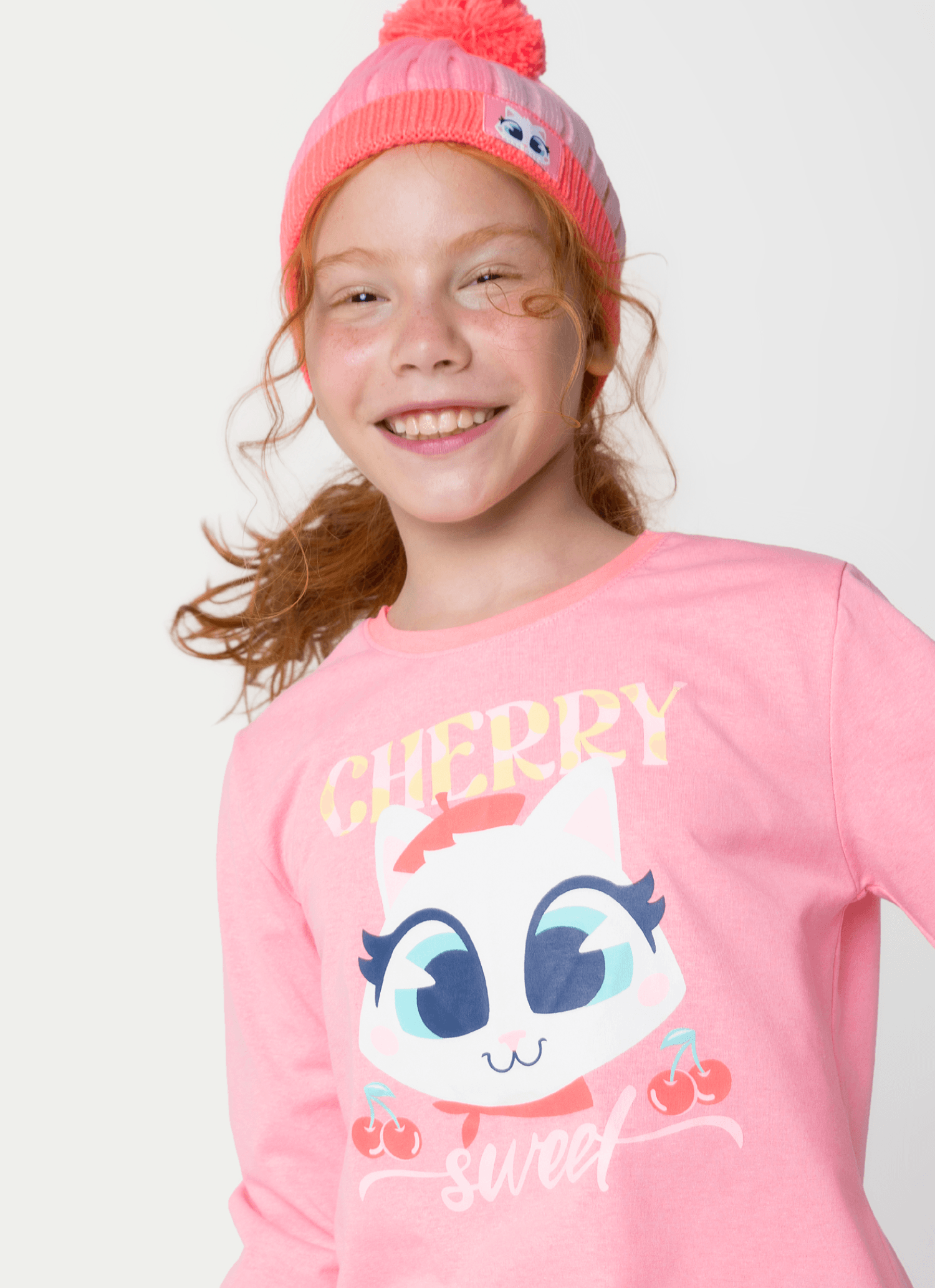 Pijama-Manga-Longa-Algodao-Menina-Teen-Gata-Cereja