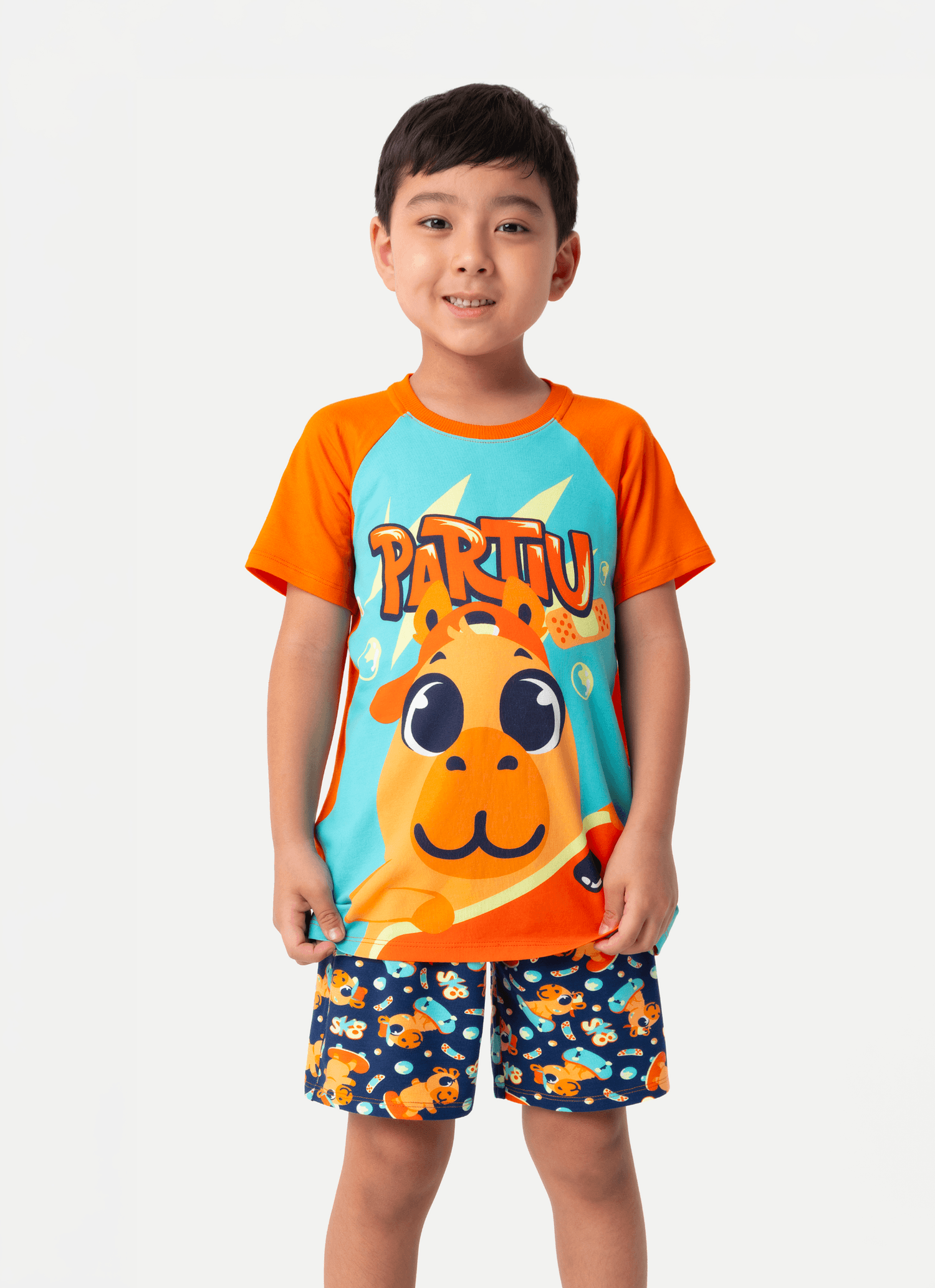 Pijama-Manga-Curta-Viscolycra-Menino-Capivara-Skate