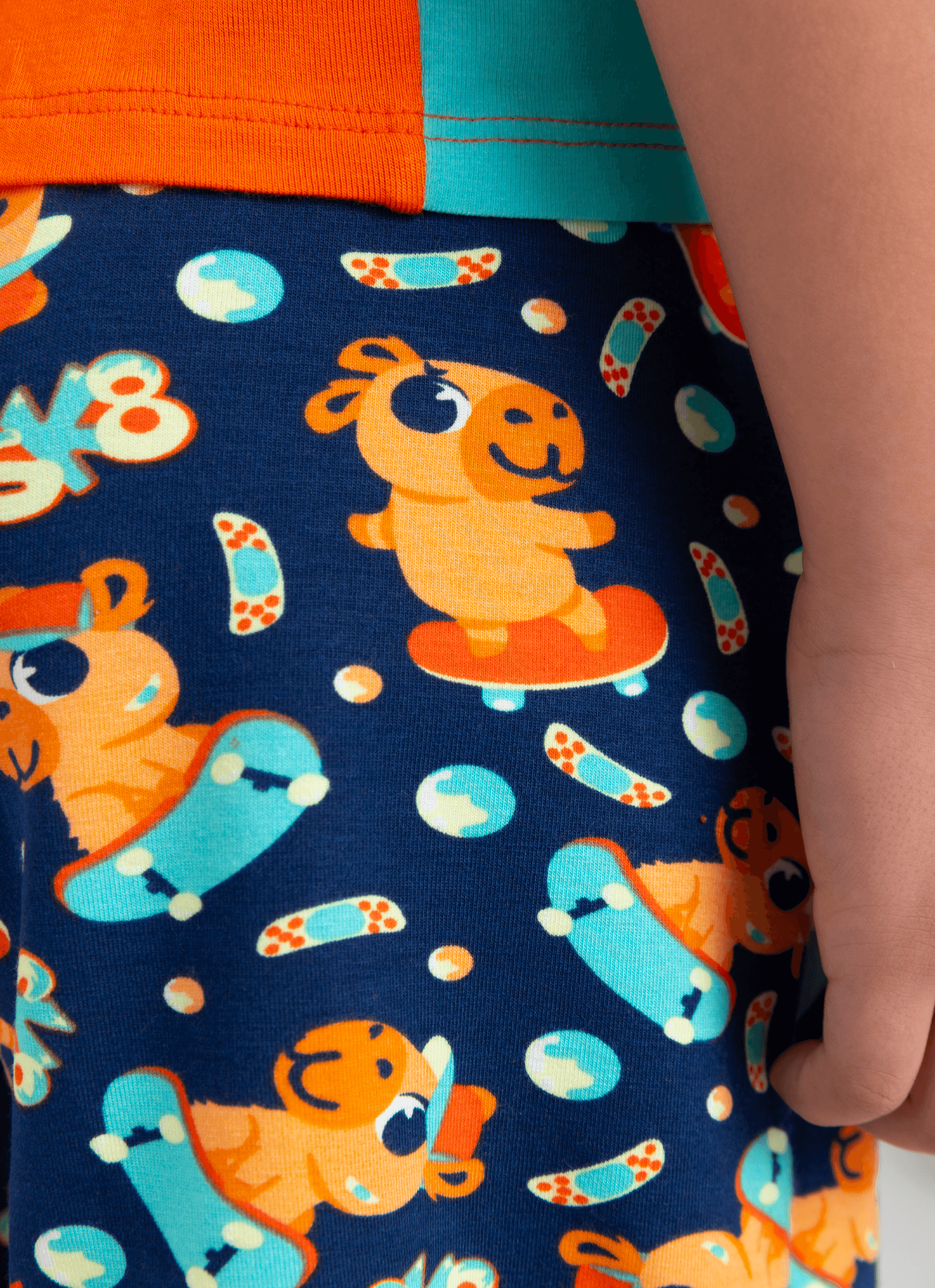 Pijama-Manga-Curta-Viscolycra-Menino-Capivara-Skate