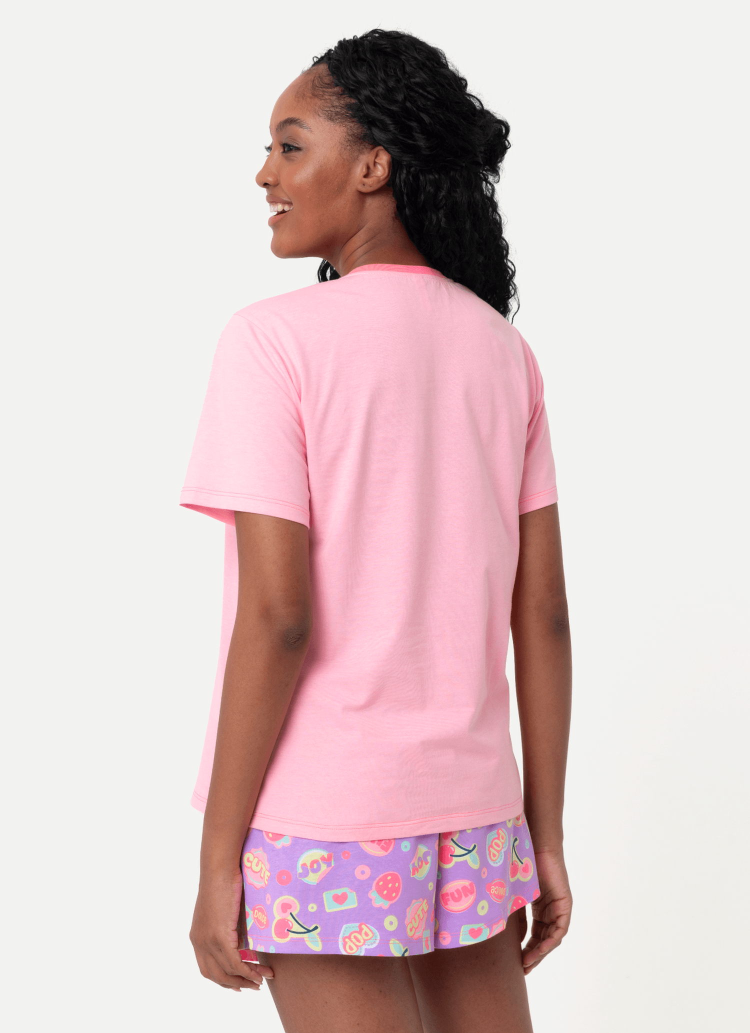 Pijama-Manga-Curta-Algodao-Feminino-Cereja