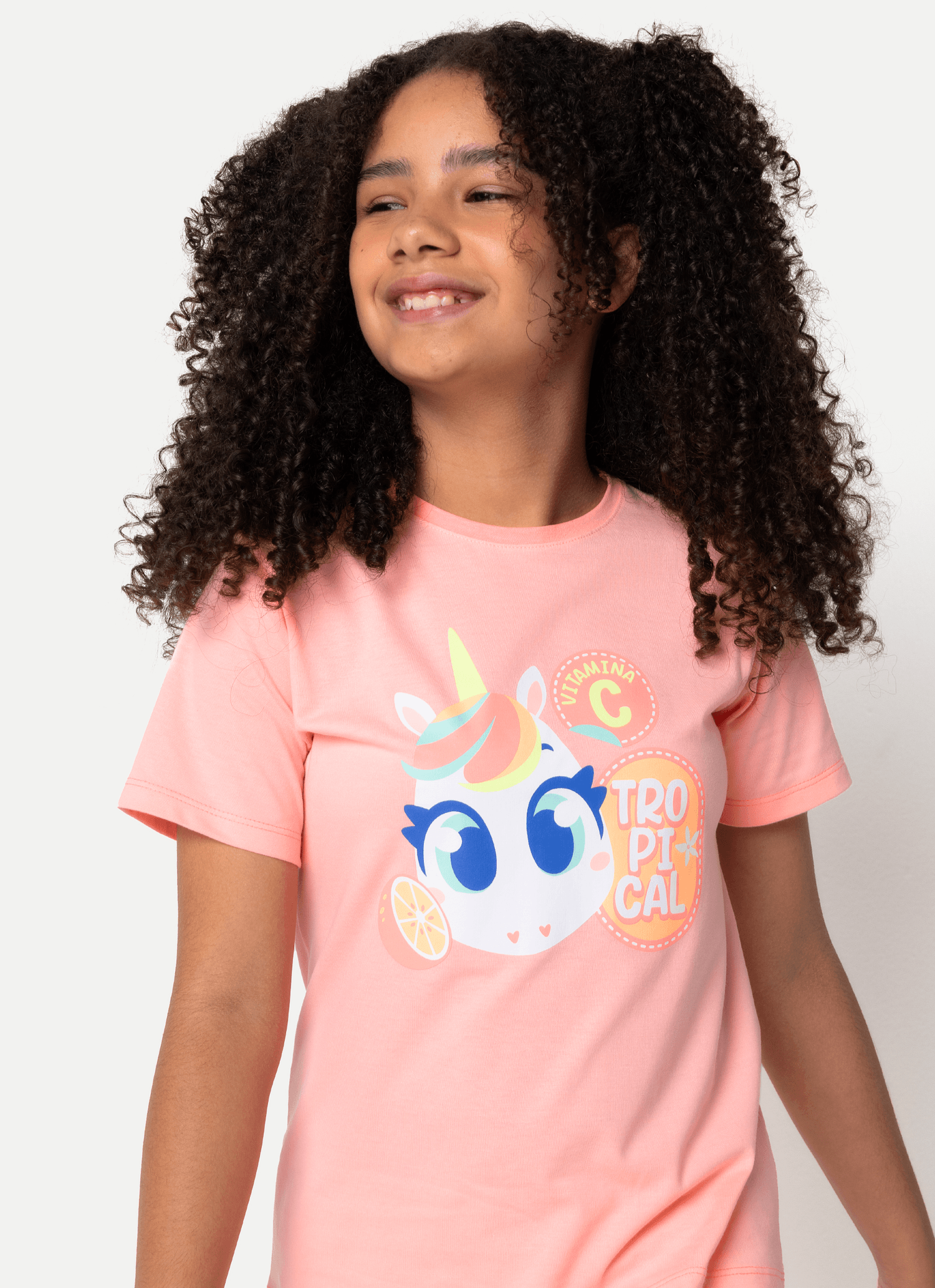 Pijama-Manga-Curta-Algodao-Menina-Teen-Unicornio-Frutas
