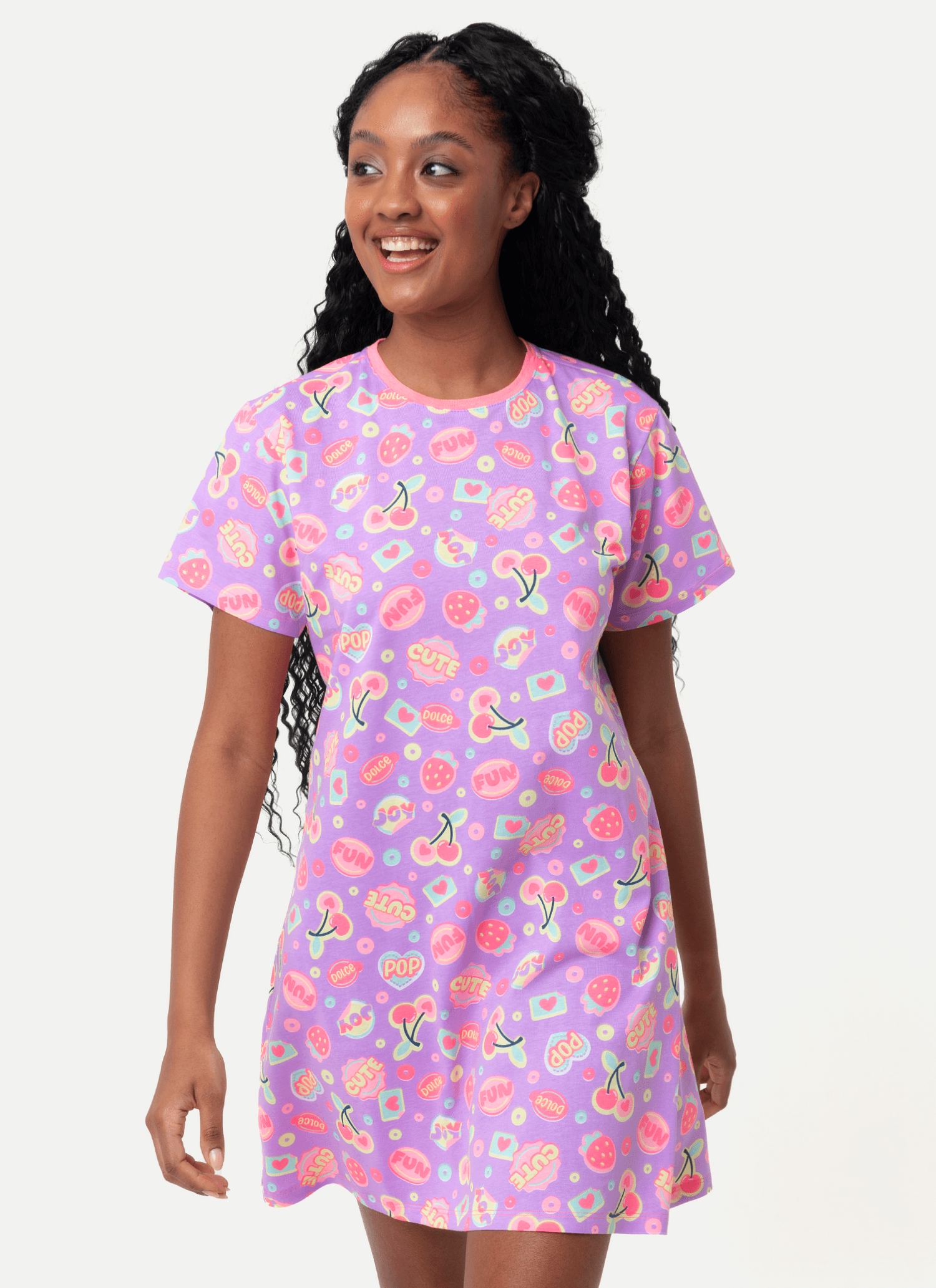 Camisola-Manga-Curta-Algodao-Feminina-Cereja