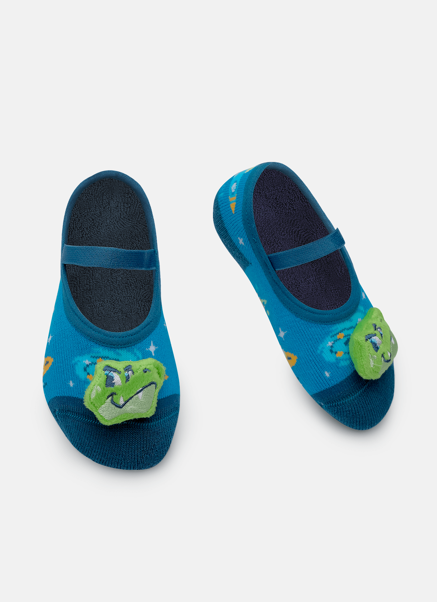 Meia-Sapatilha-Antiderrapante-Com-Aplique-De-Led-Bebe-Menino-Dino-Astronauta