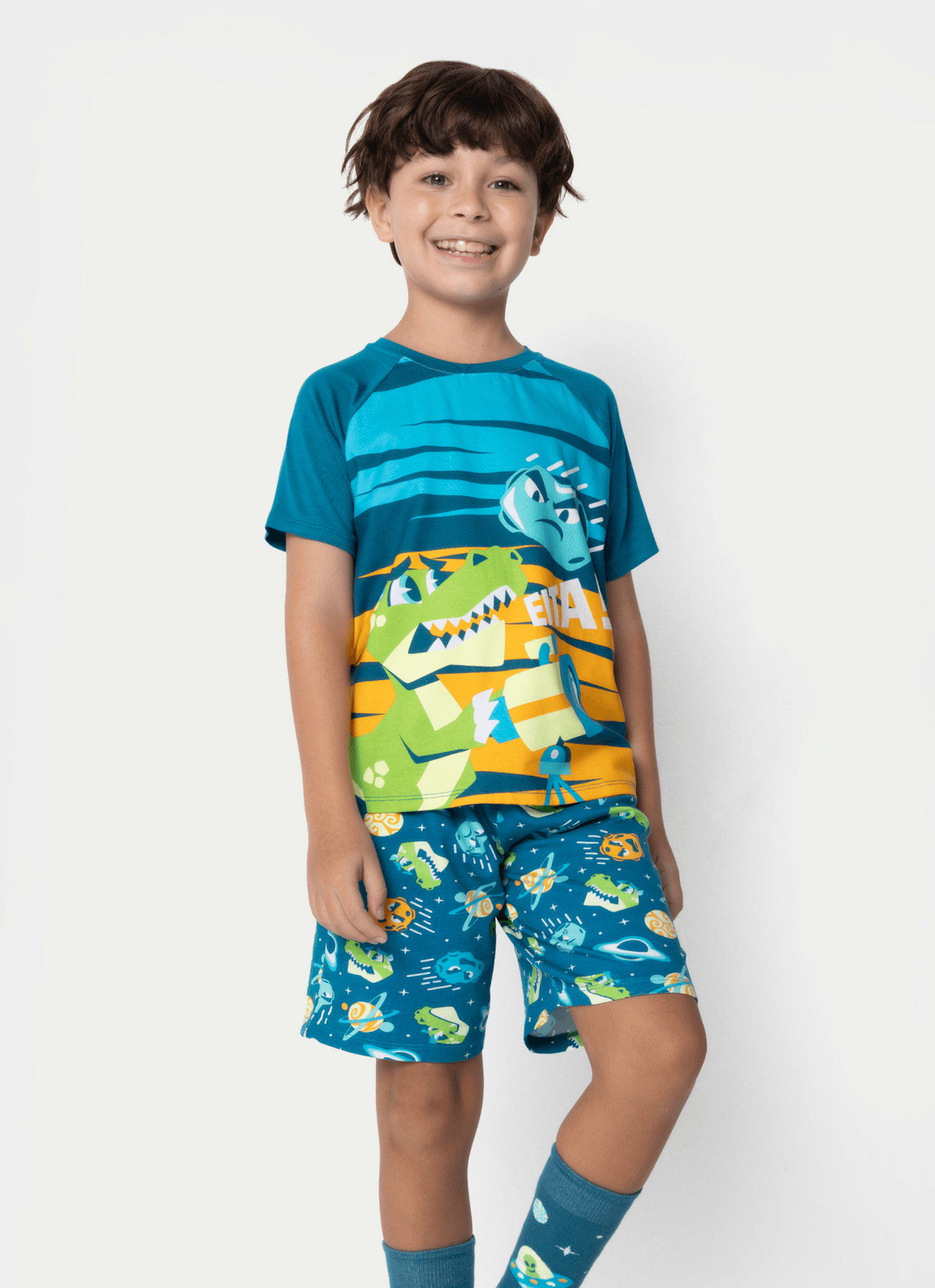 Pijama-Manga-Curta-Viscolycra-Menino-Dino-Astronauta