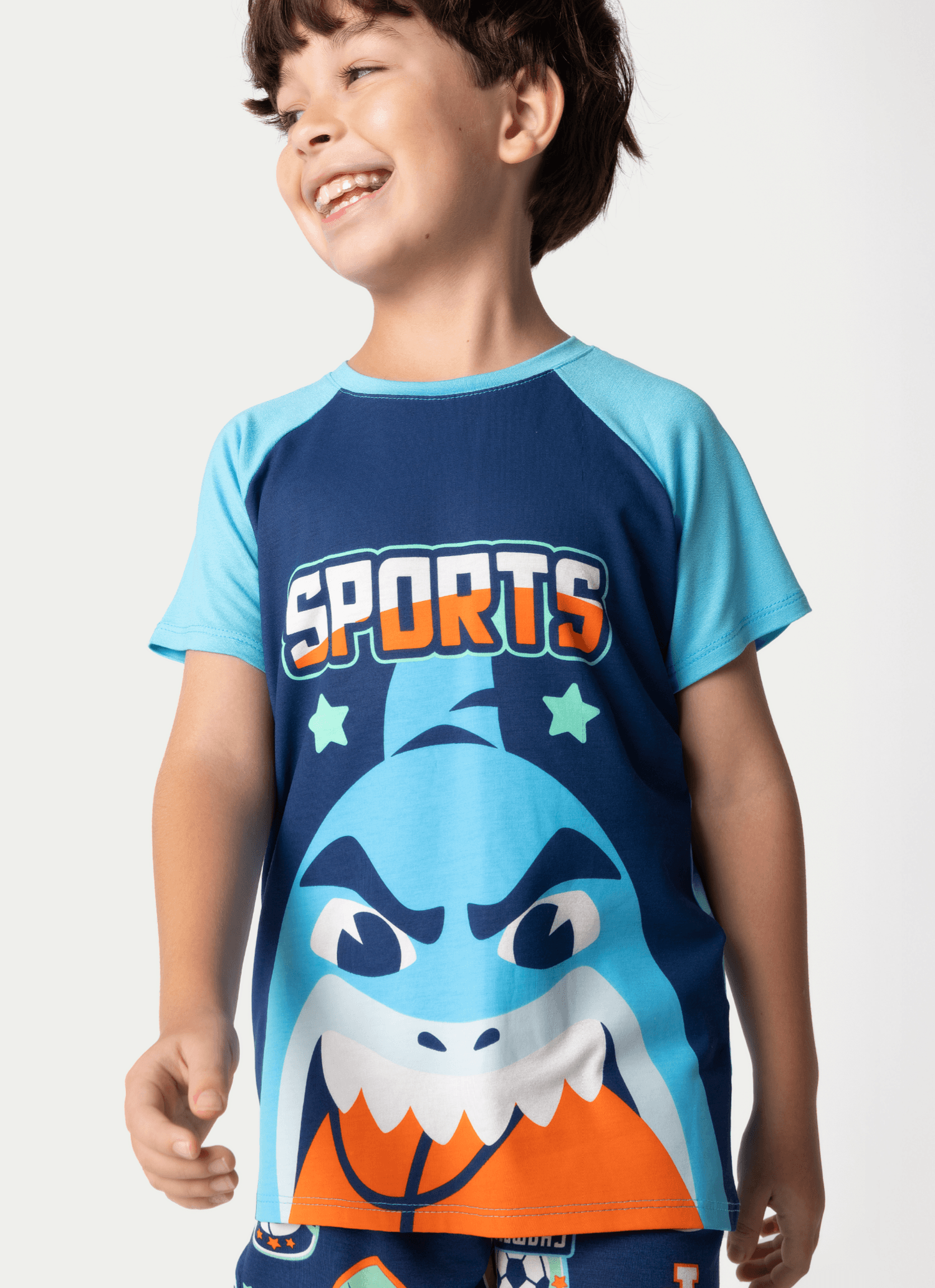 Pijama-Manga-Curta-Viscolycra-Menino-Tubarao-Futebol