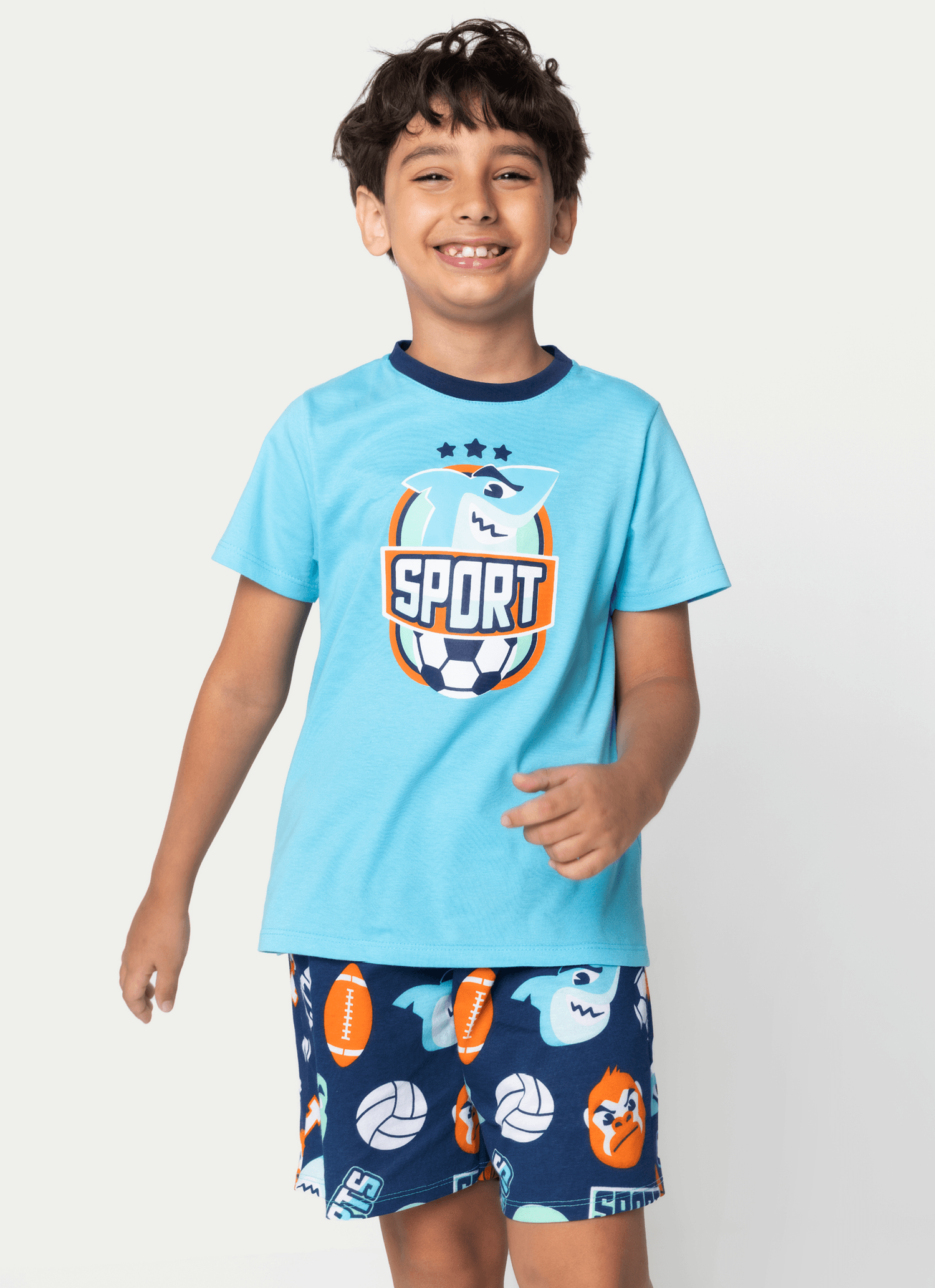Pijama-Manga-Curta-Algodao-Menino-Tubarao-Futebol