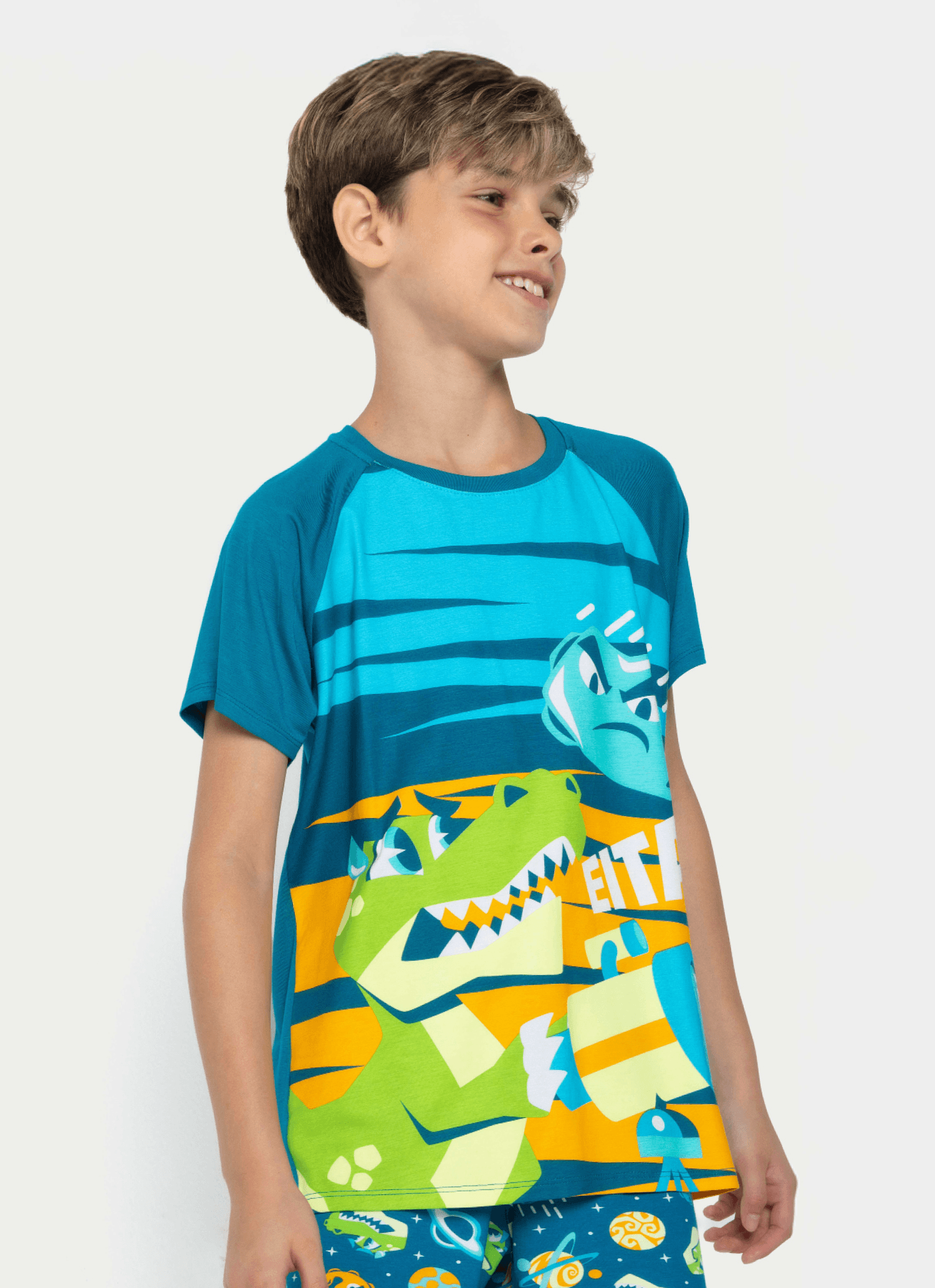 Pijama-Manga-Curta-Viscolycra-Menino-Teen-Dino-Astronauta