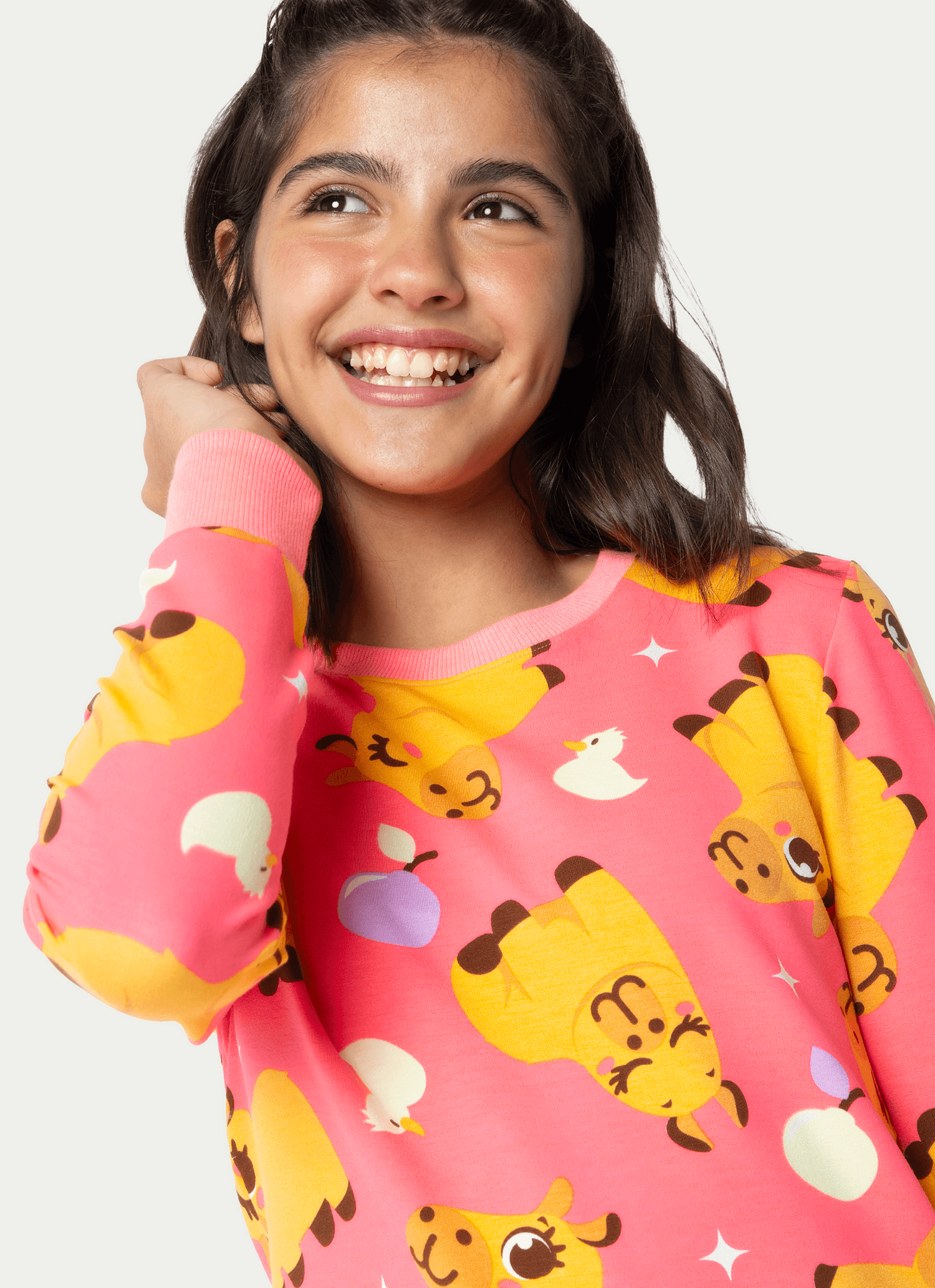 Pijama-Manga-Longa-Moletinho-Menina-Teen-Capivara-Chocolate