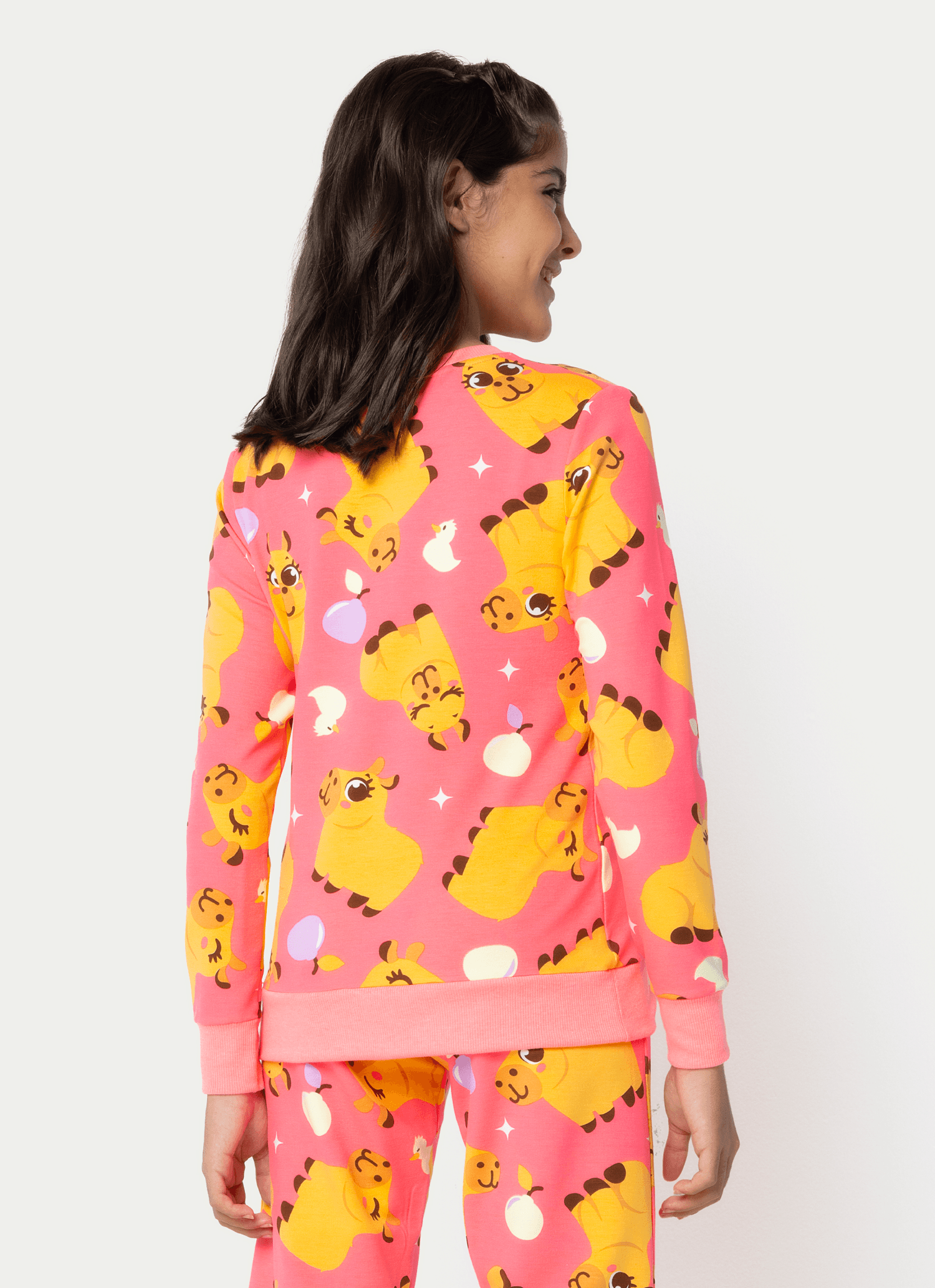 Pijama-Manga-Longa-Moletinho-Menina-Teen-Capivara-Chocolate
