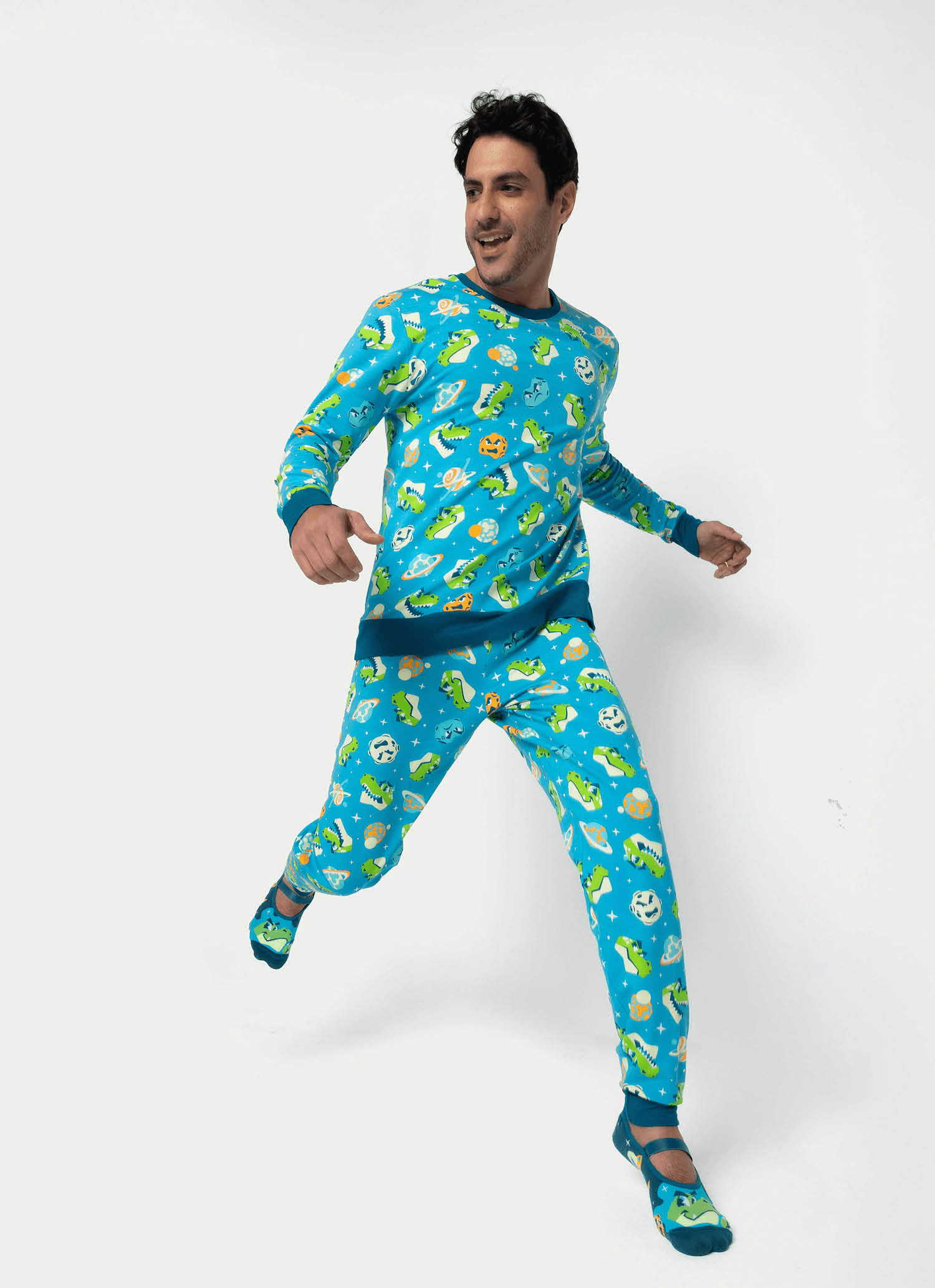 Pijama-Manga-Longa-Moletinho-Masculino-Dino-Astronauta