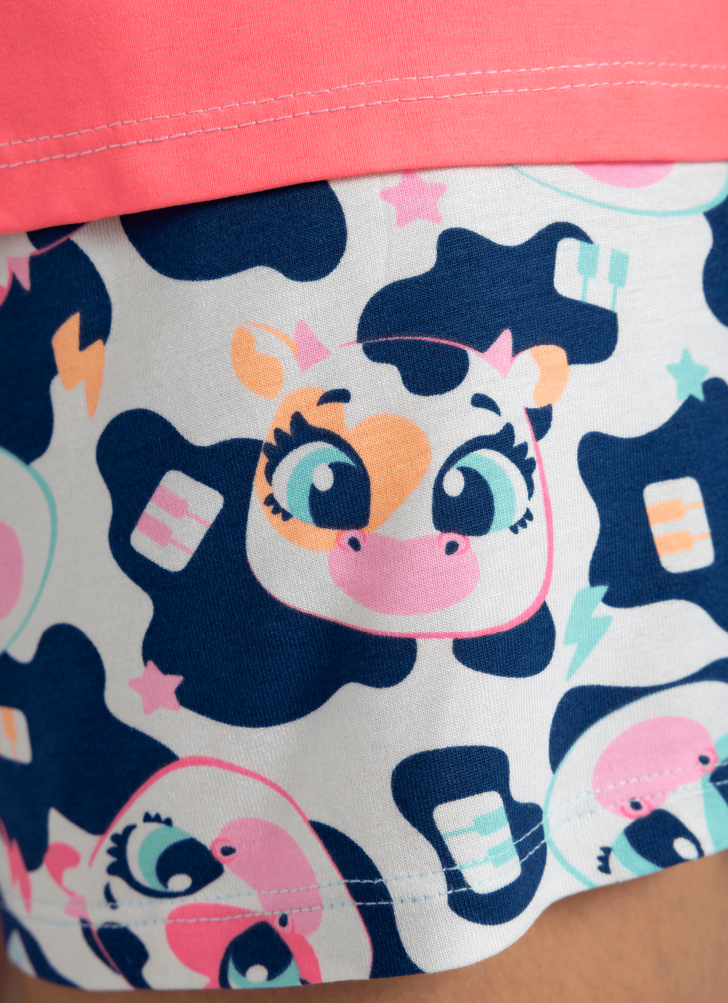 Pijama-Manga-Curta-Viscolycra-Feminino-Vaca-Moosic