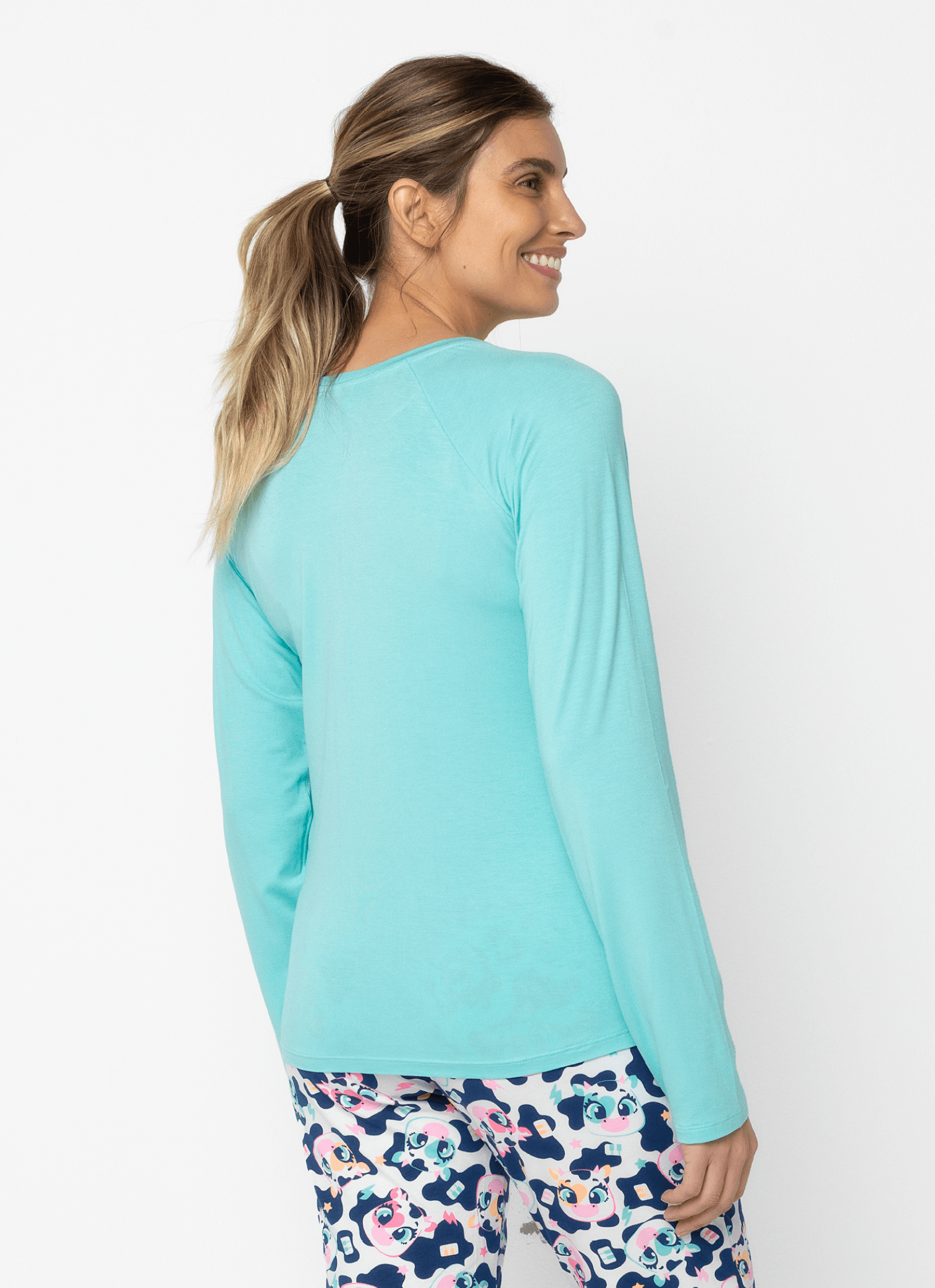 Pijama-Manga-Longa-Viscolycra-Feminino-Vaca-Moosic