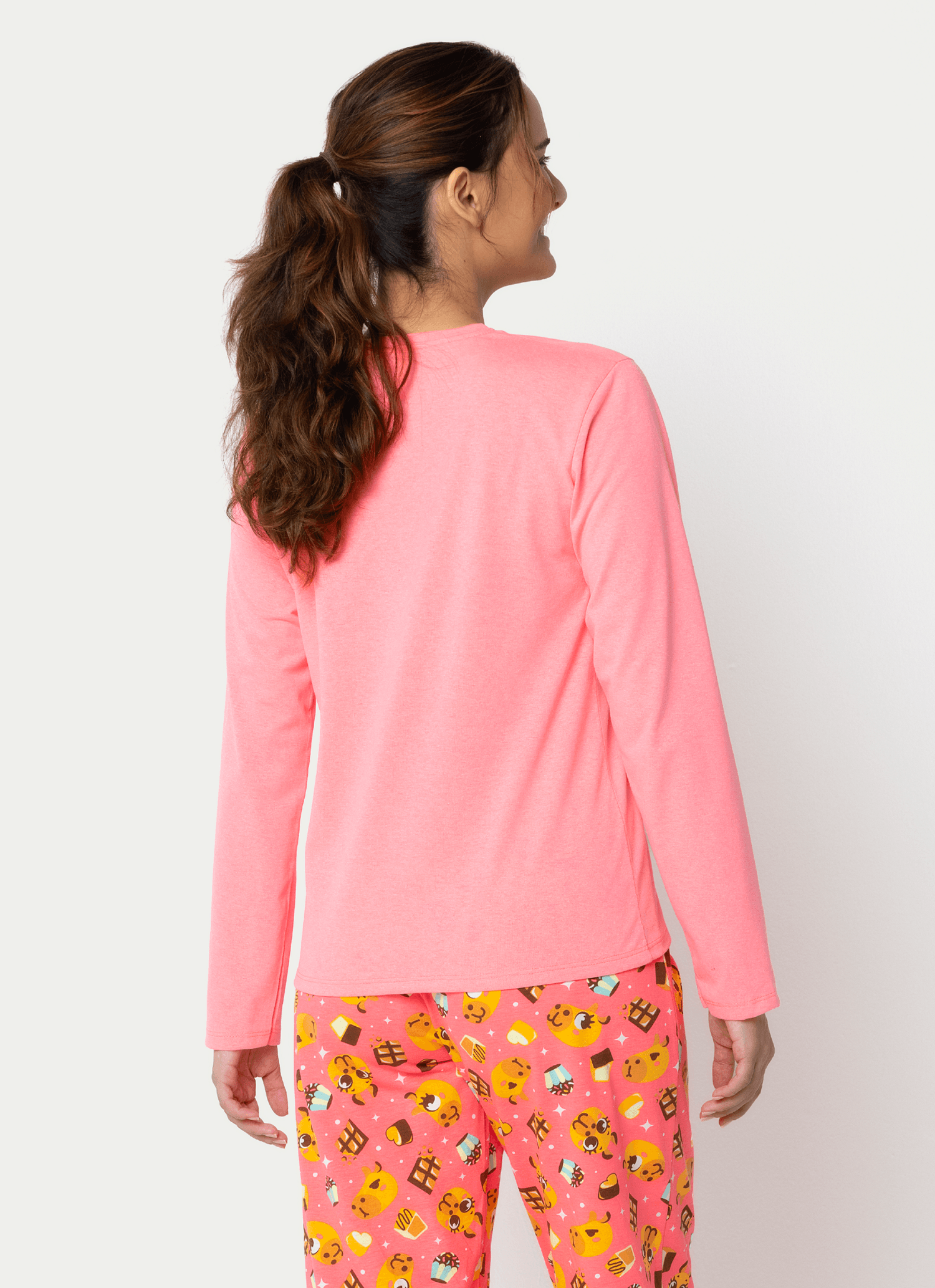 Pijama-Manga-Longa-Algodao-Feminino-Capivara-Chocolate
