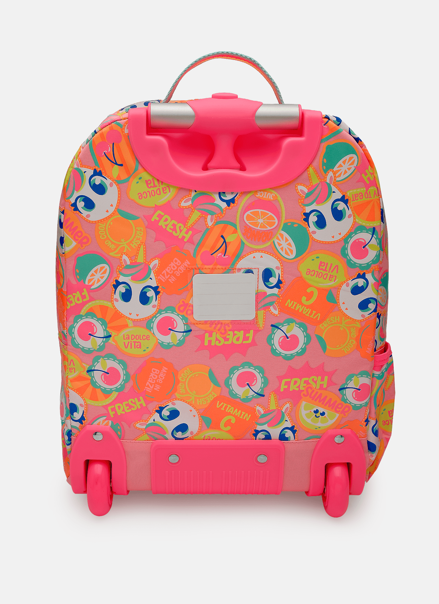 Mochila-Com-Rodinha-Pequena-Unicornio-Frutas