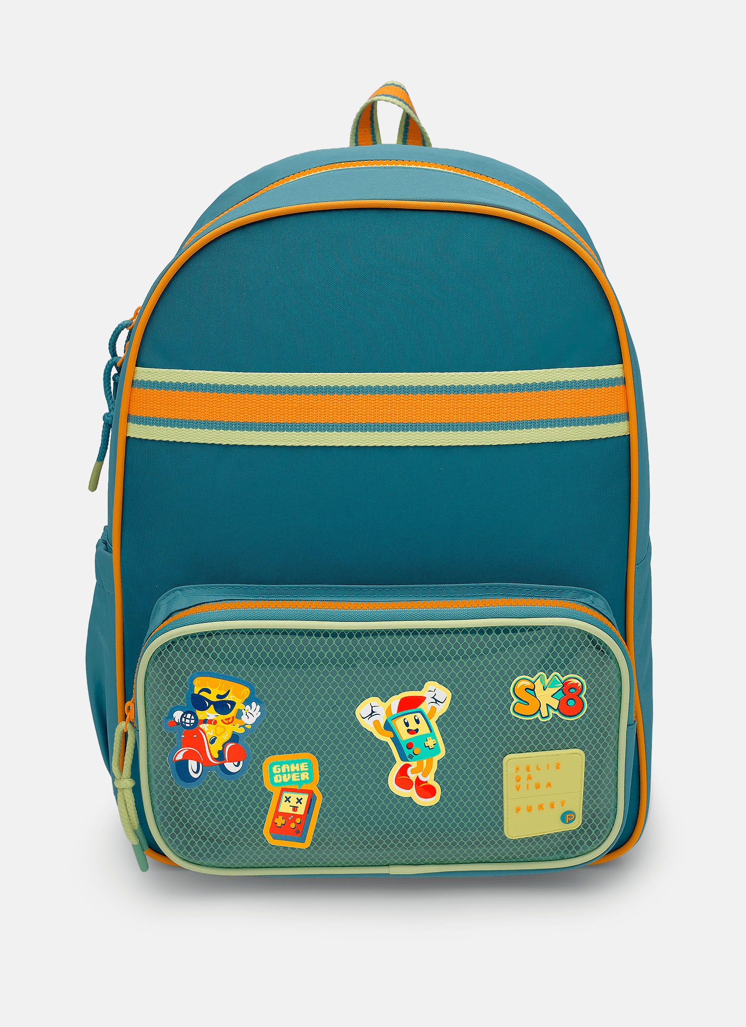 Mochila-Costas-Media-Color-Block-Azul-Petroleo-E-Laranja