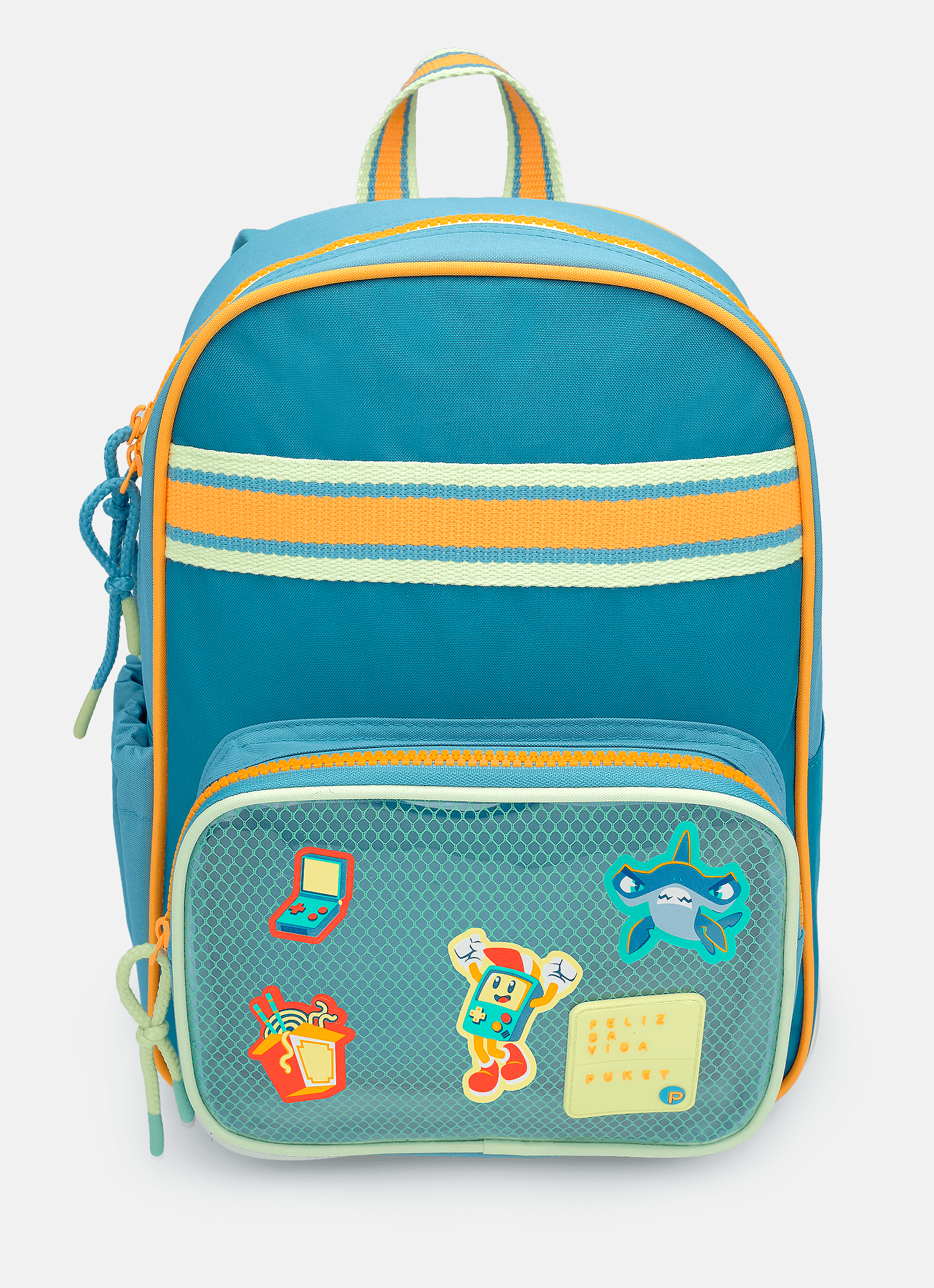 Mochila-Costas-Media-Color-Block-Azul-Petroleo-E-Laranja